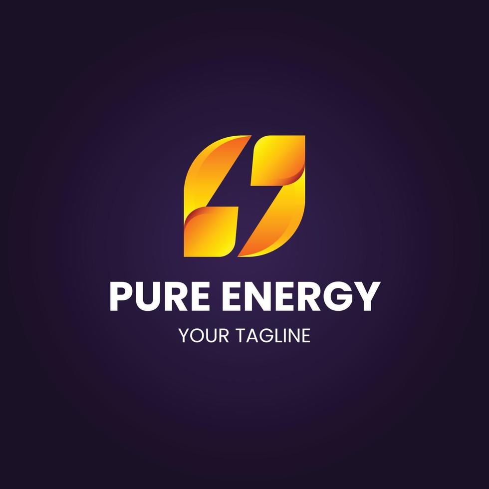 Gradient flat design energy logo template vector
