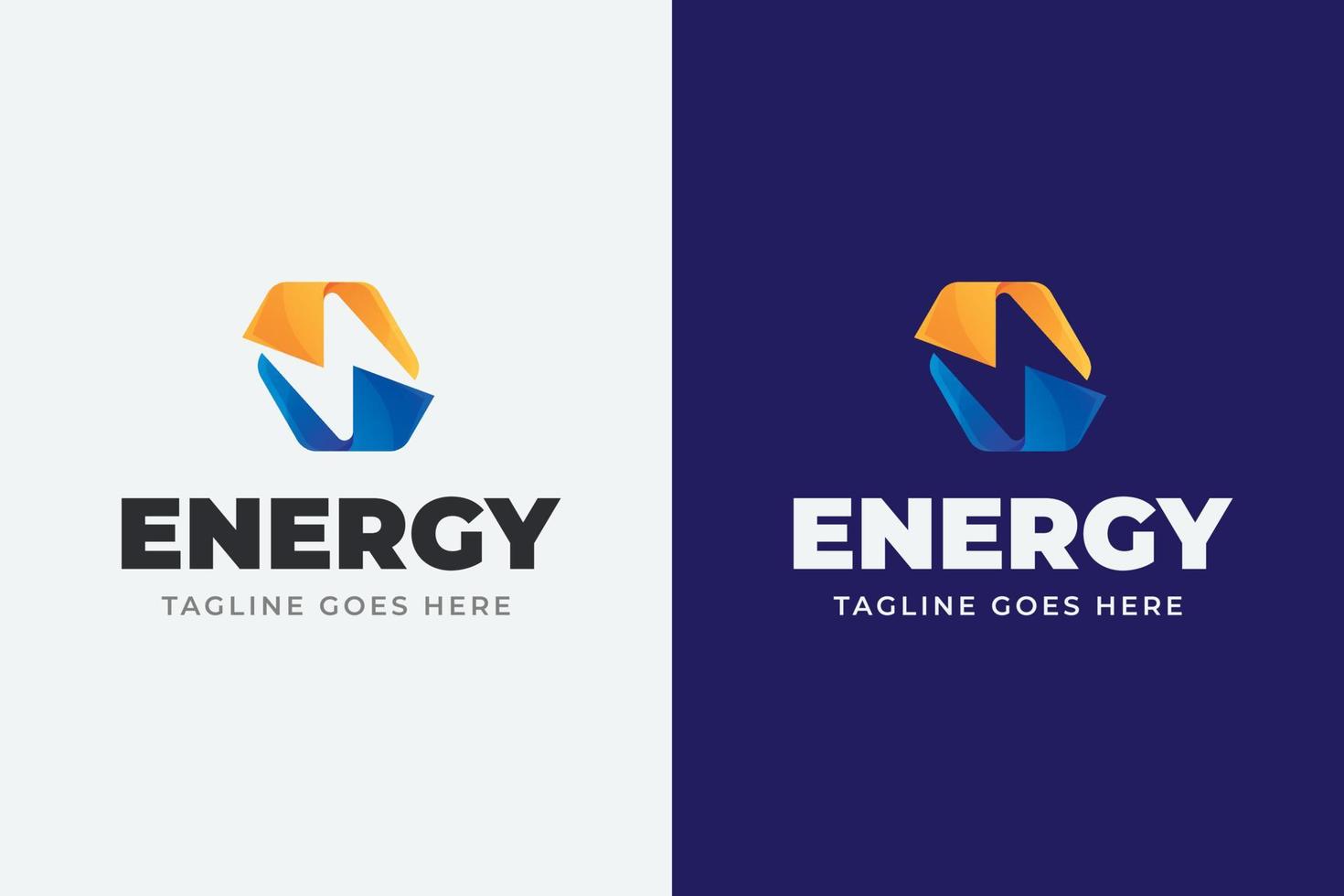 Gradient flat design energy logo template vector