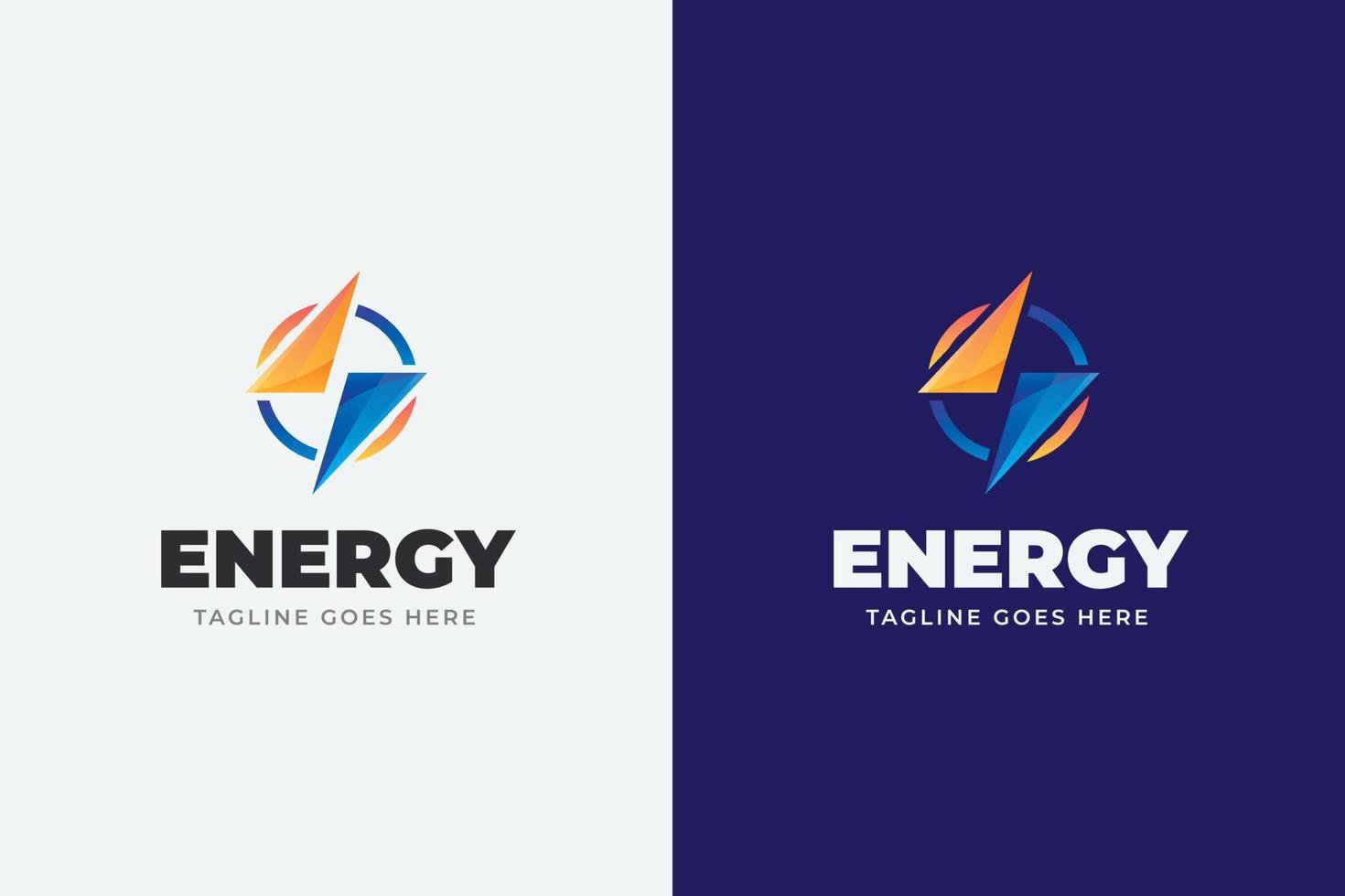 Gradient flat design energy logo template vector