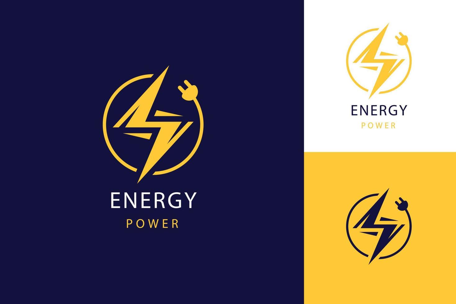 Gradient flat design energy logo template vector