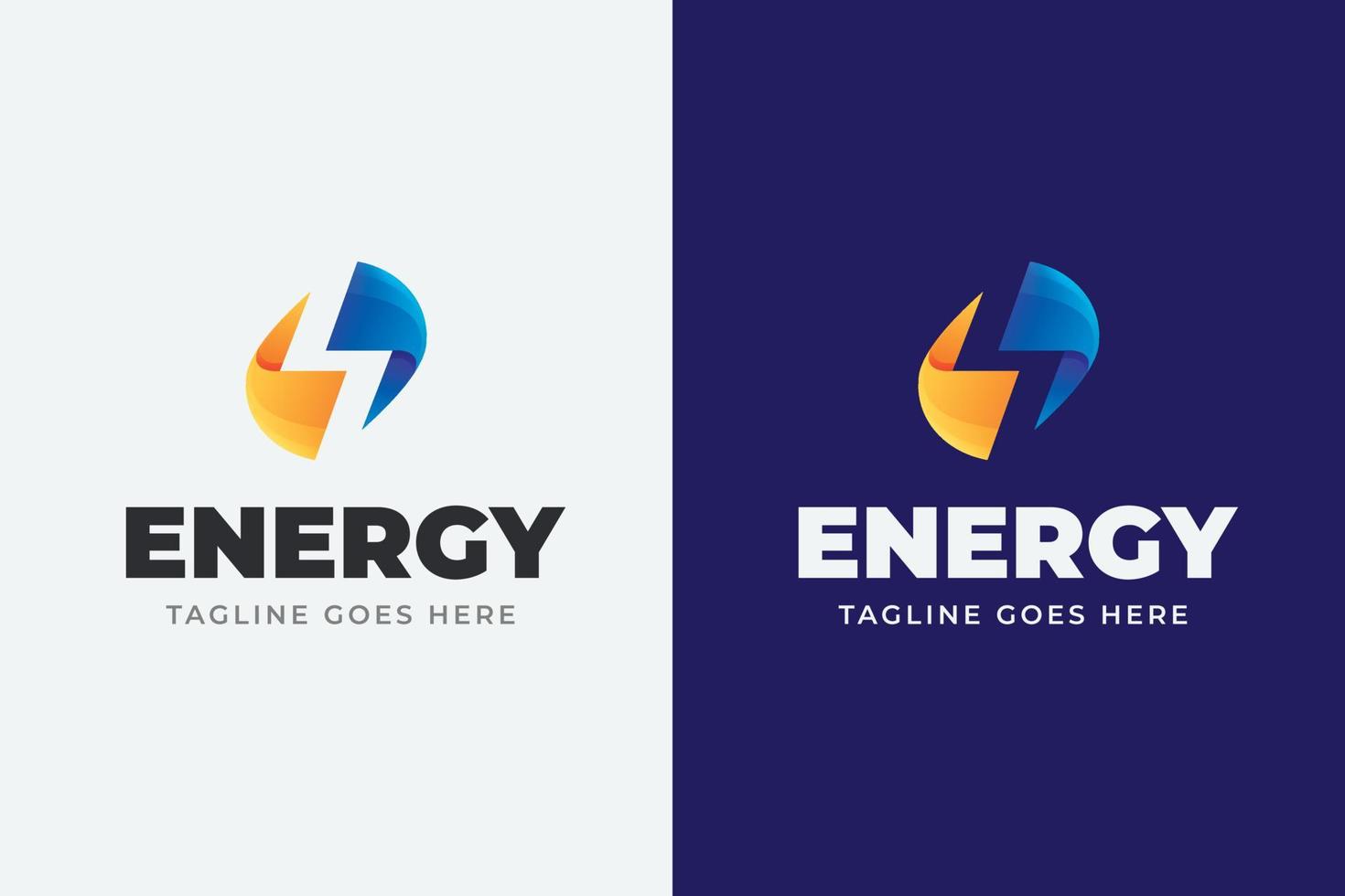 Gradient flat design energy logo template vector