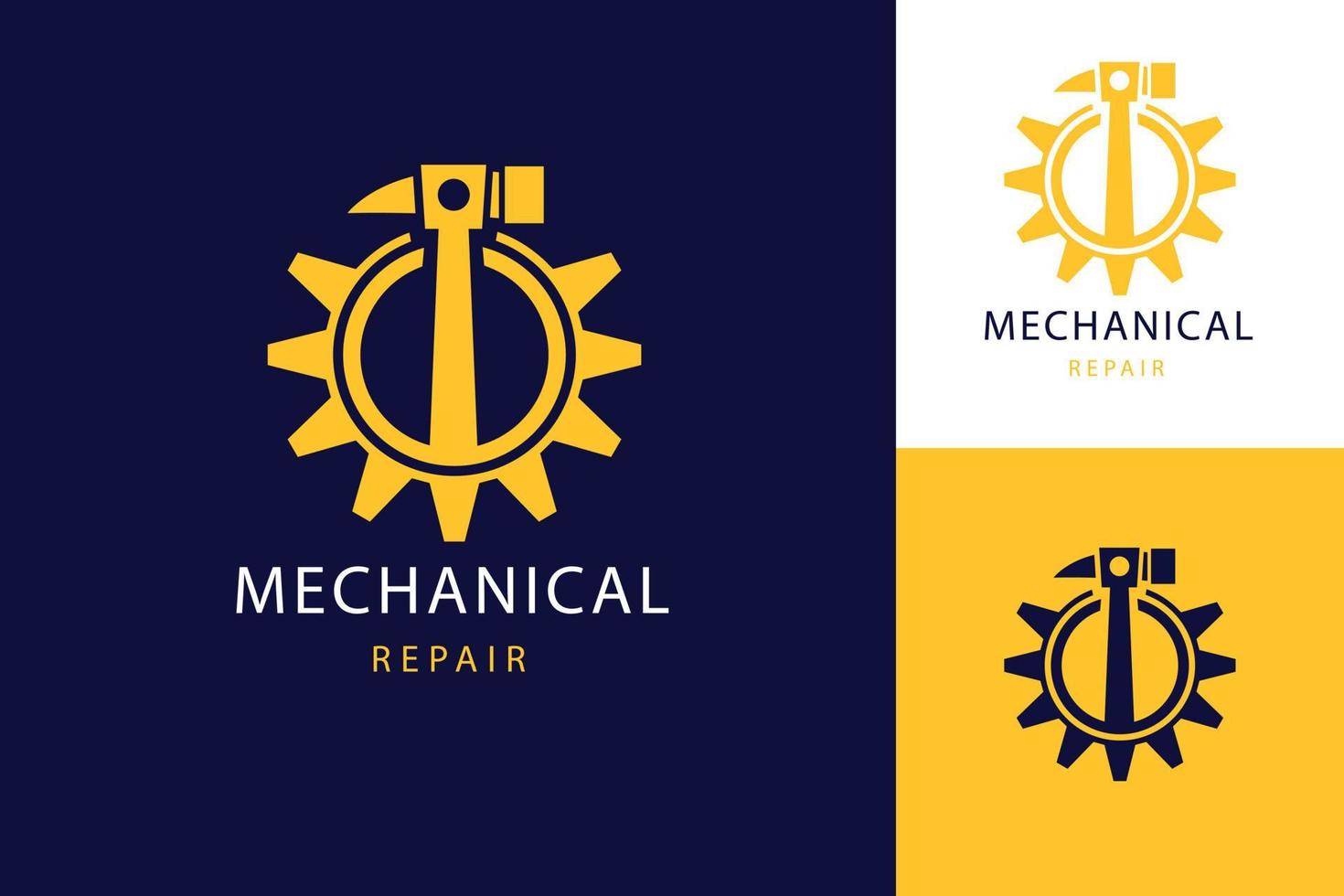 hand drawn mechanical logo template design vector