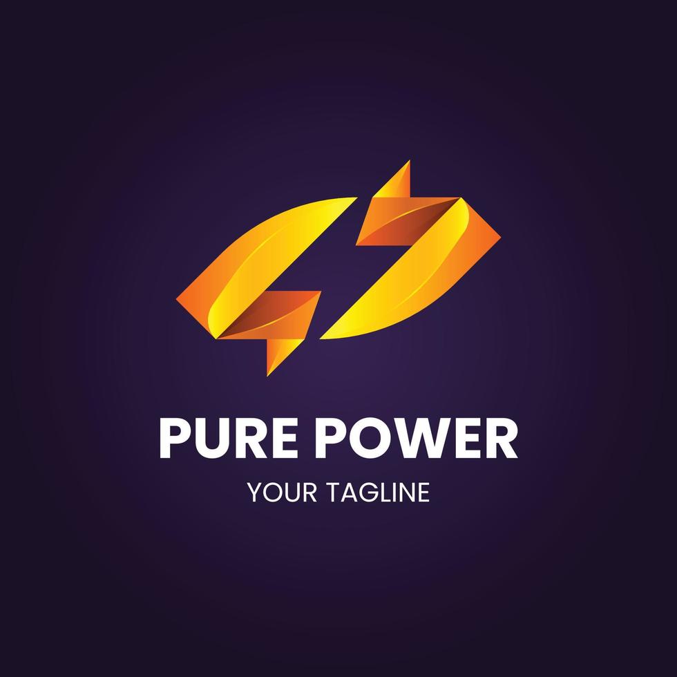 Gradient flat design energy logo template vector
