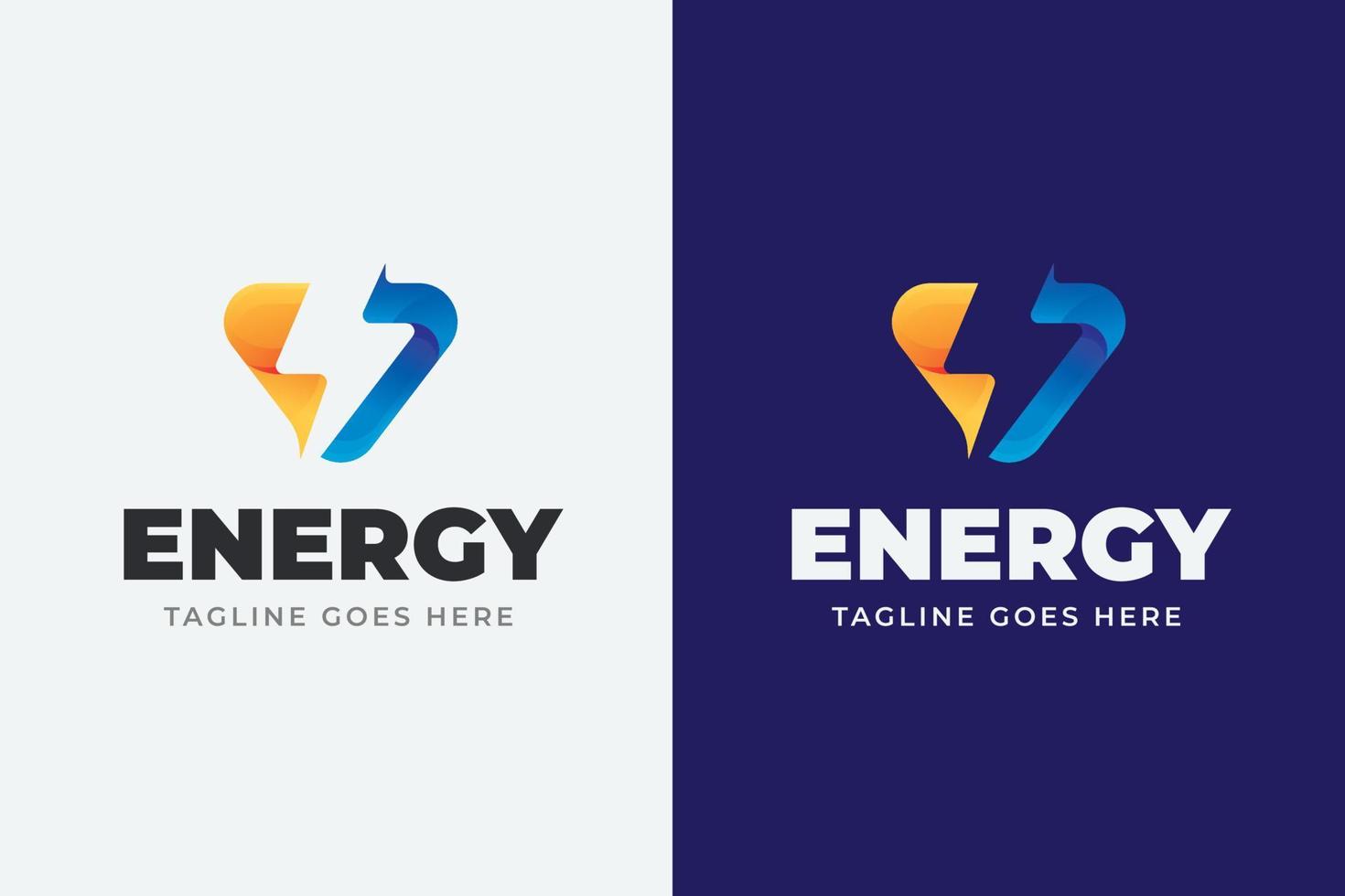 Gradient flat design energy logo template vector