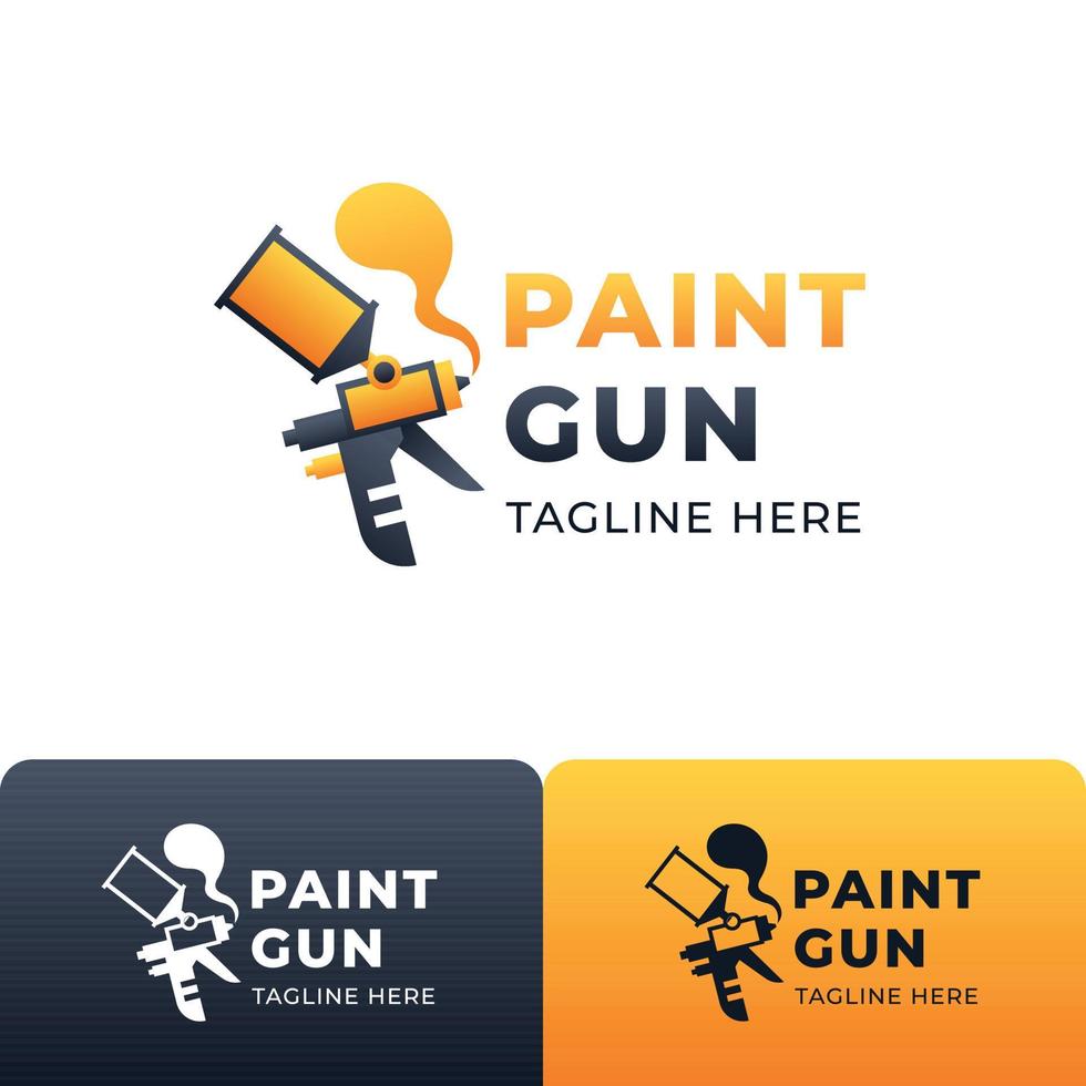 paint gun logo design template vector