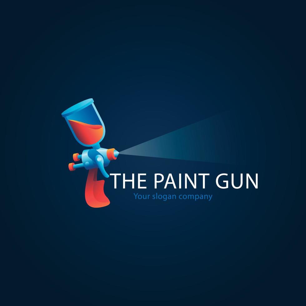 paint gun logo design template vector