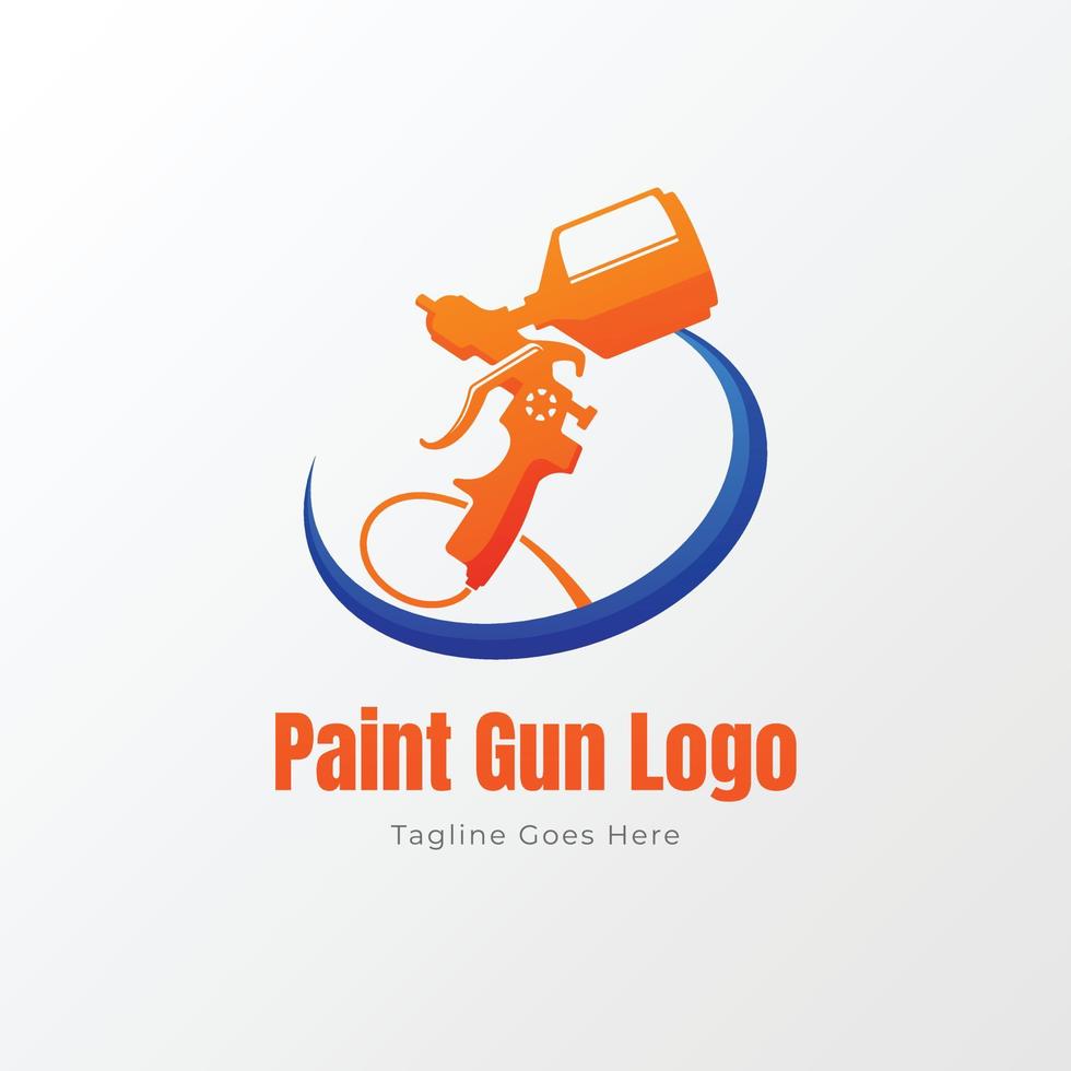 paint gun logo design template vector