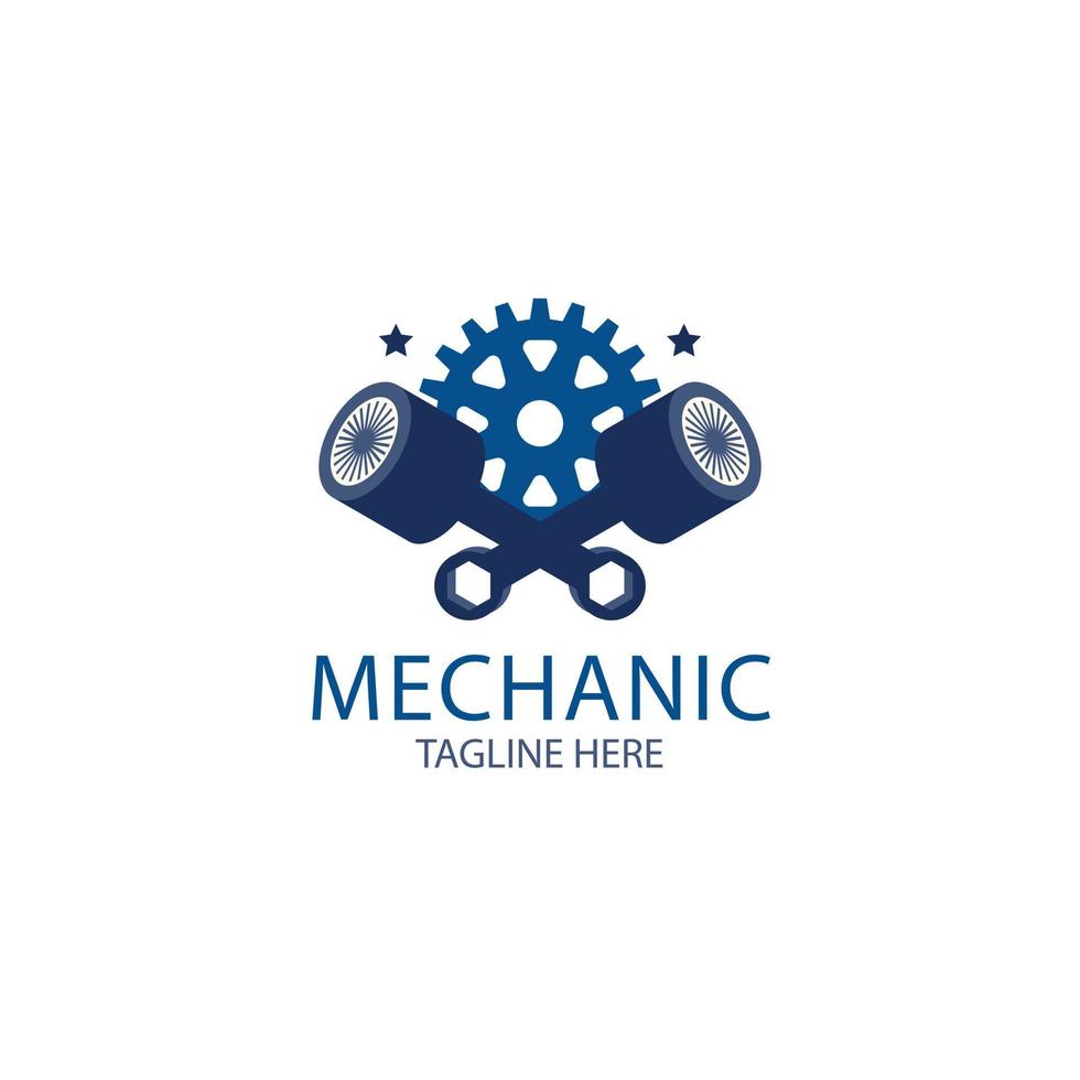 hand drawn mechanical logo template design vector