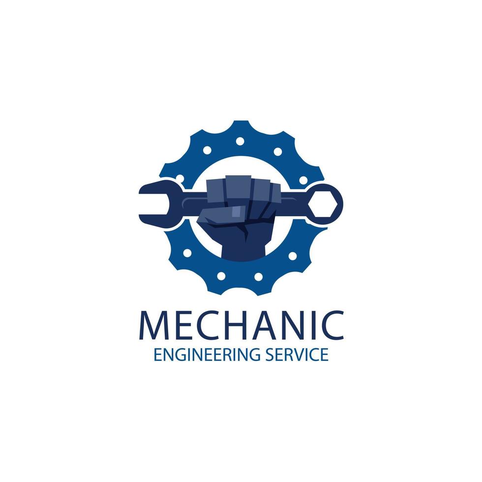 hand drawn mechanical logo template design vector