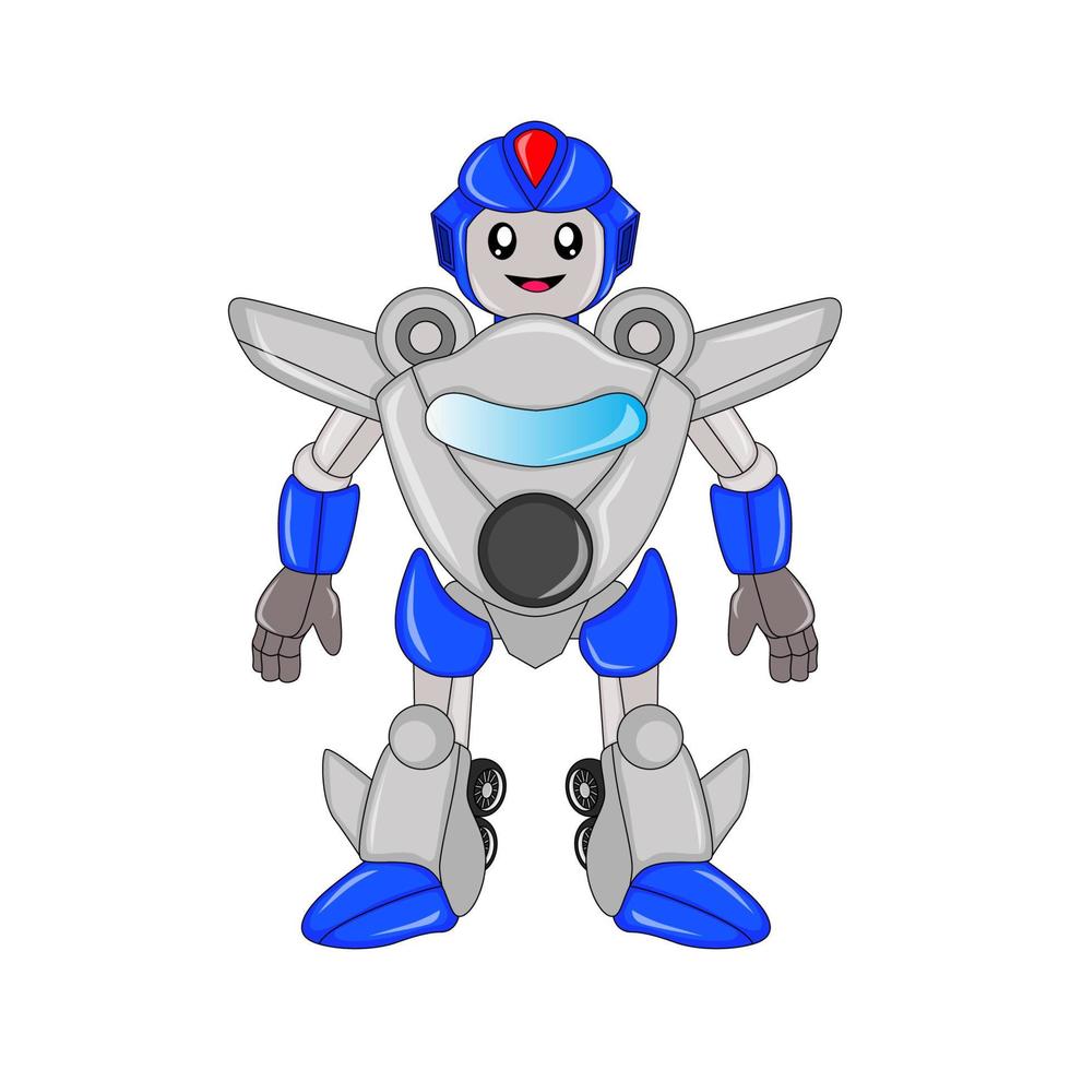 airplane robot character, vector, editable, great for comics, illustrations, coloring books, stickers, posters, websites, printing, t-shirts and more vector