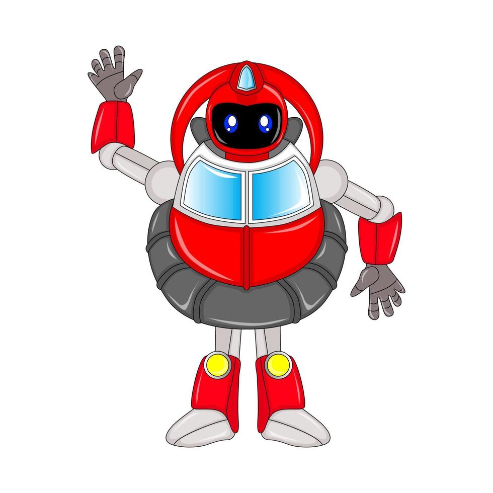 aerodeslizador robot personaje, vector, editable, genial para historietas, ilustraciones, colorante libros, pegatinas, carteles, sitios web, impresión, camisetas y más vector