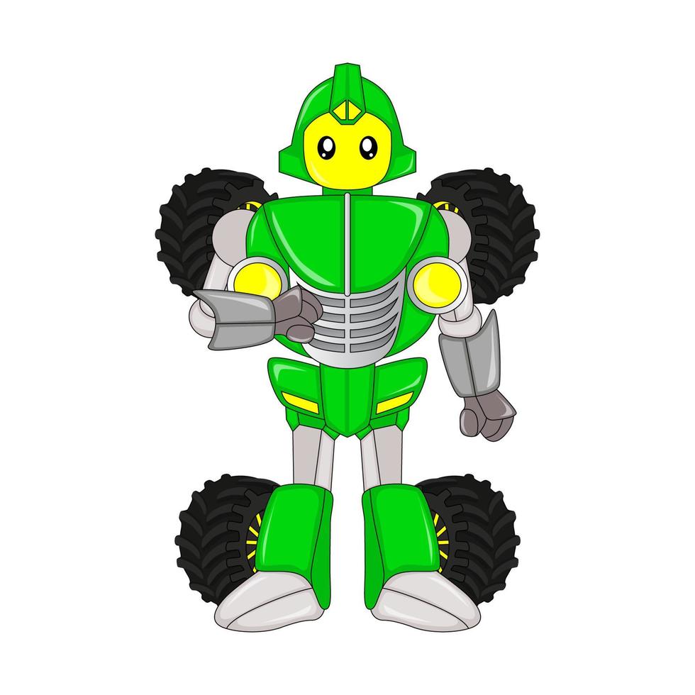 tractor robot character, vector, editable, great for comics, illustrations, coloring books, stickers, posters, websites, printing and more vector
