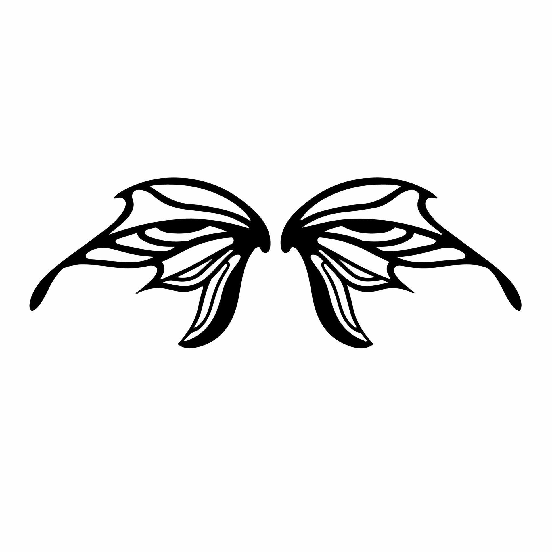 Tribal Fairy Wings Logo. Tattoo Design. Stencil Vector Illustration ...
