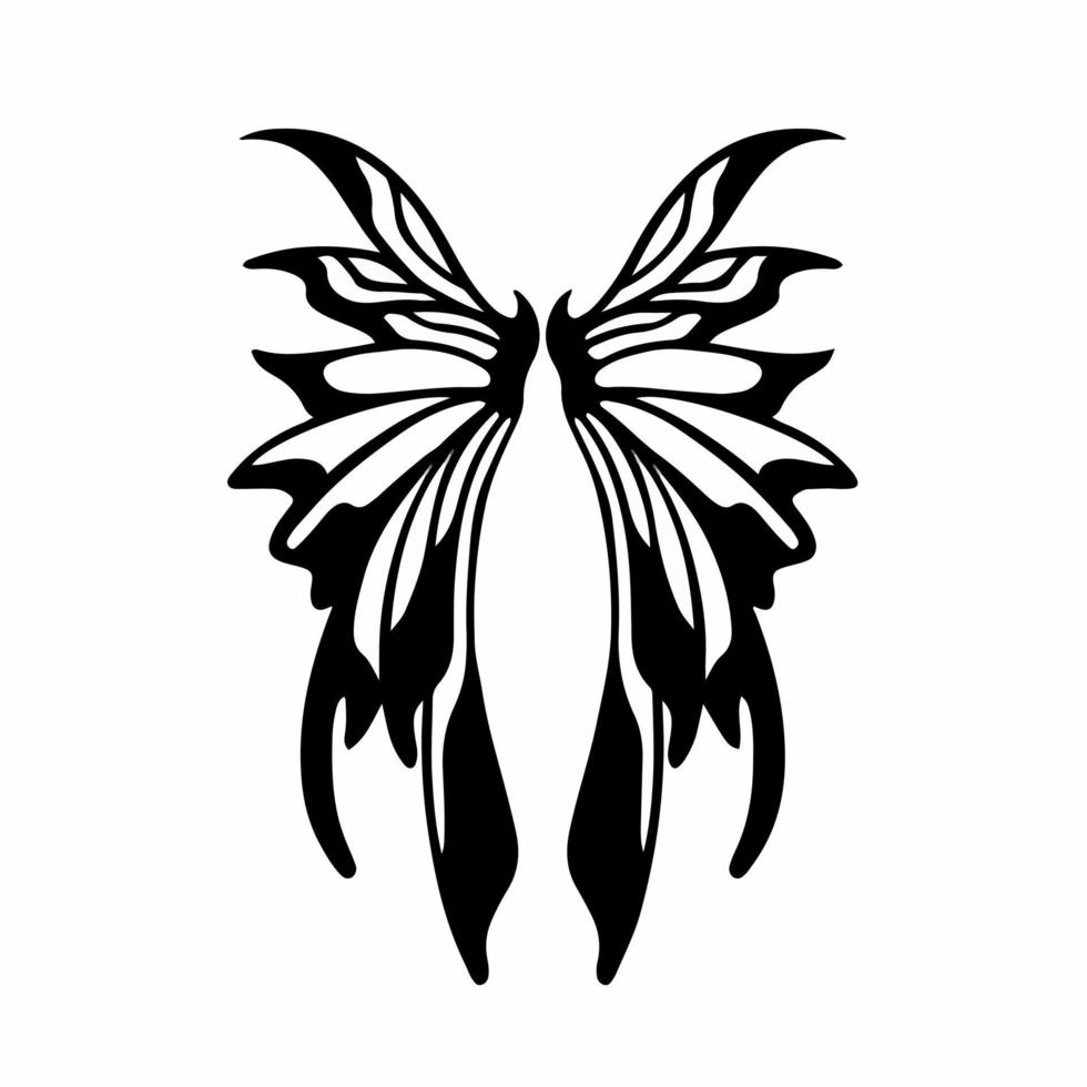 Tribal Fairy Wings Logo. Tattoo Design. Stencil Vector Illustration. 20313976 Vector Art at Vecteezy