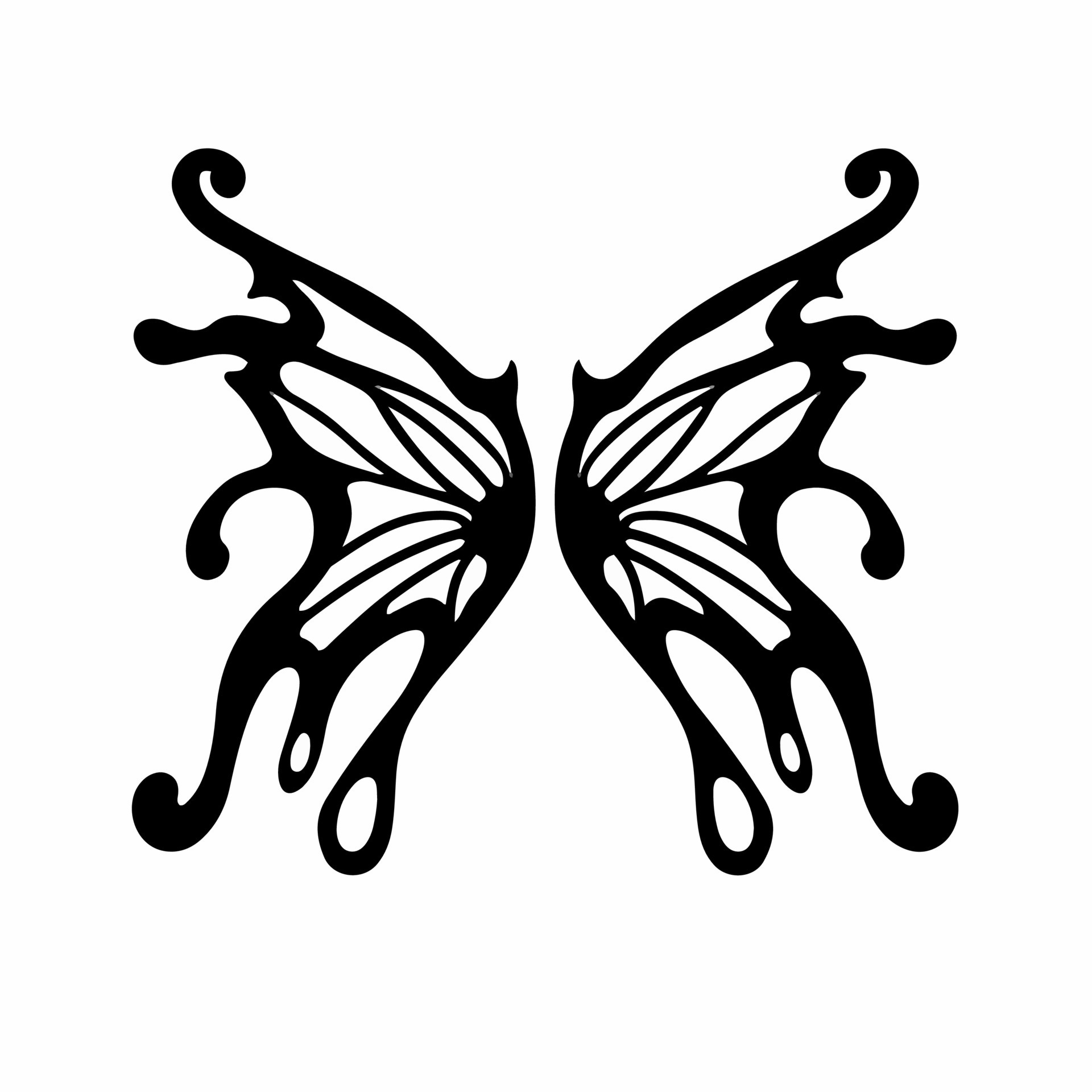 Premium Vector  Tribal fairy wings logo tattoo design stencil vector  illustration