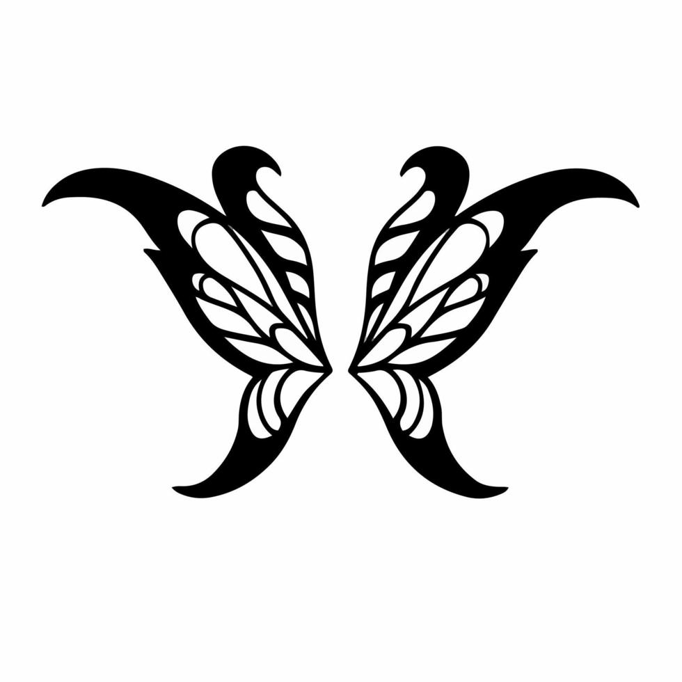 Tribal Fairy Wings Logo. Tattoo Design. Stencil Vector Illustration. 20313978 Vector Art at Vecteezy