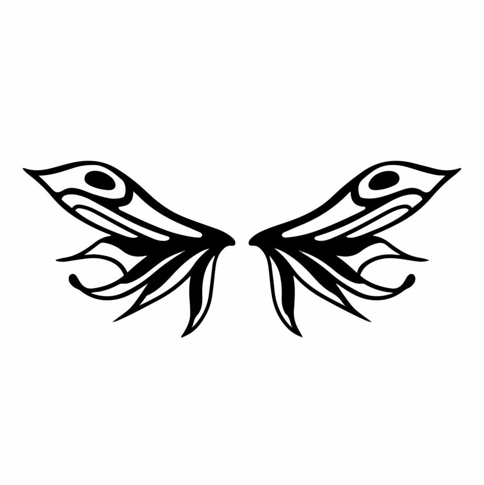 Tribal Fairy Wings Logo. Tattoo Design. Stencil Vector Illustration ...