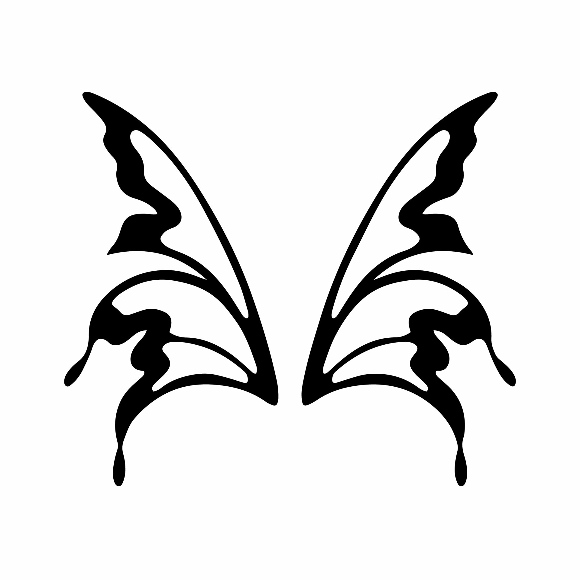 Tribal Fairy Wings Logo Tattoo Design Stencil Vector Illustration  20313977 Vector Art at Vecteezy