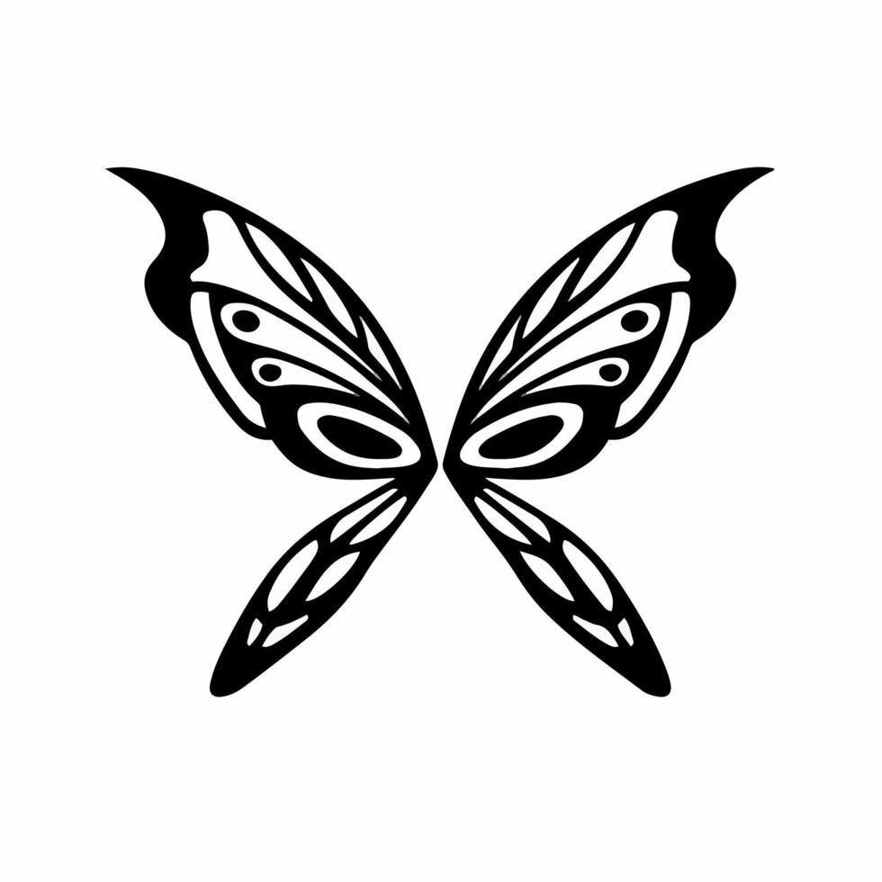 Tribal Fairy Wings Logo. Tattoo Design. Stencil Vector Illustration. 20313986 Vector Art at Vecteezy