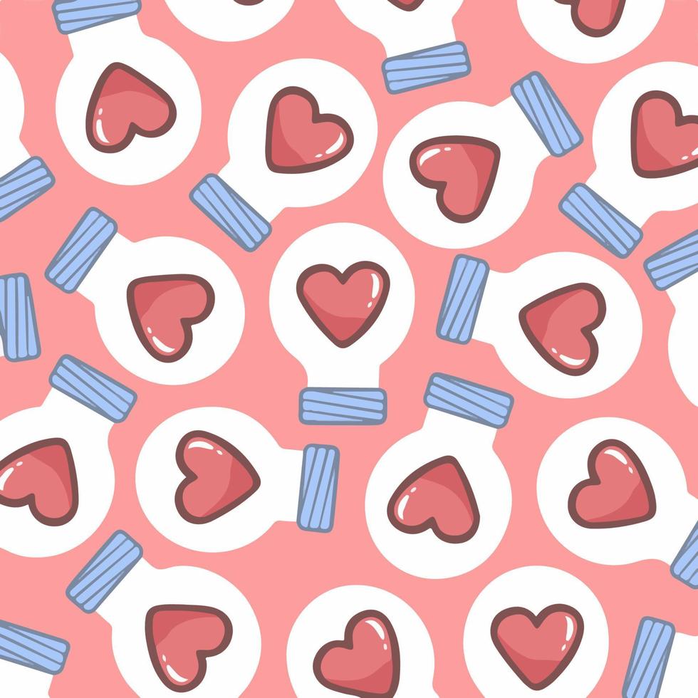 Love Heart Symbol Icon Pattern Background. Valentine Vector Illustration.