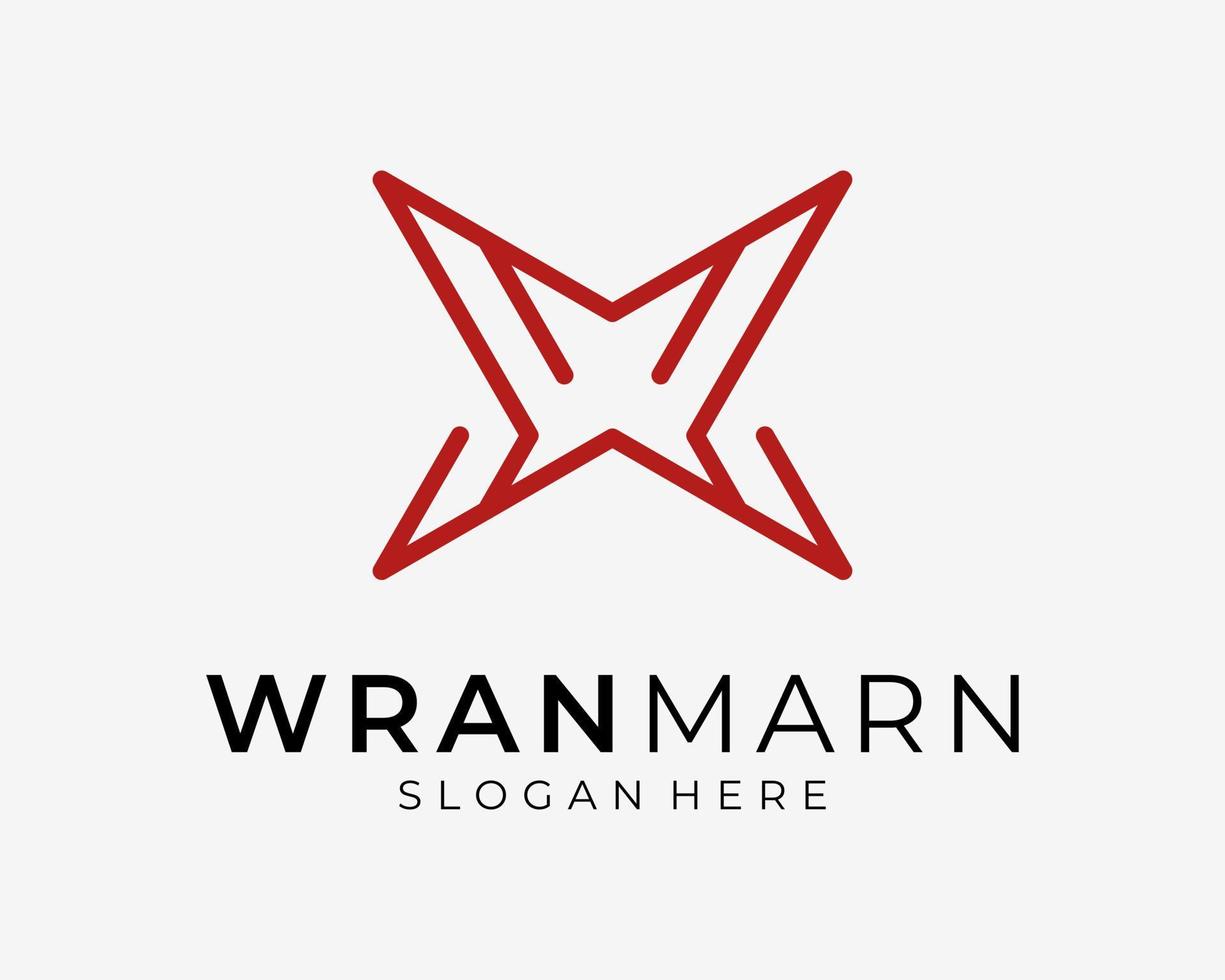 Letter MW WM Initials Symmetry Balance Line Art Linear Simple Minimalist Monogram Vector Logo Design