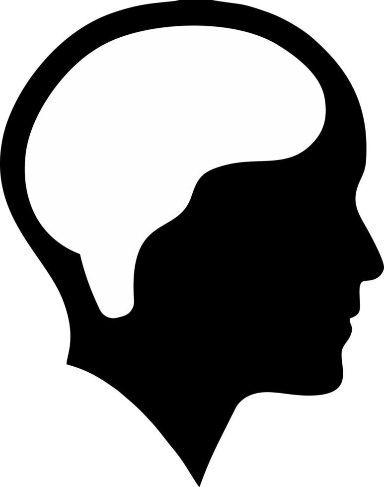 brain head silhouette icon vector