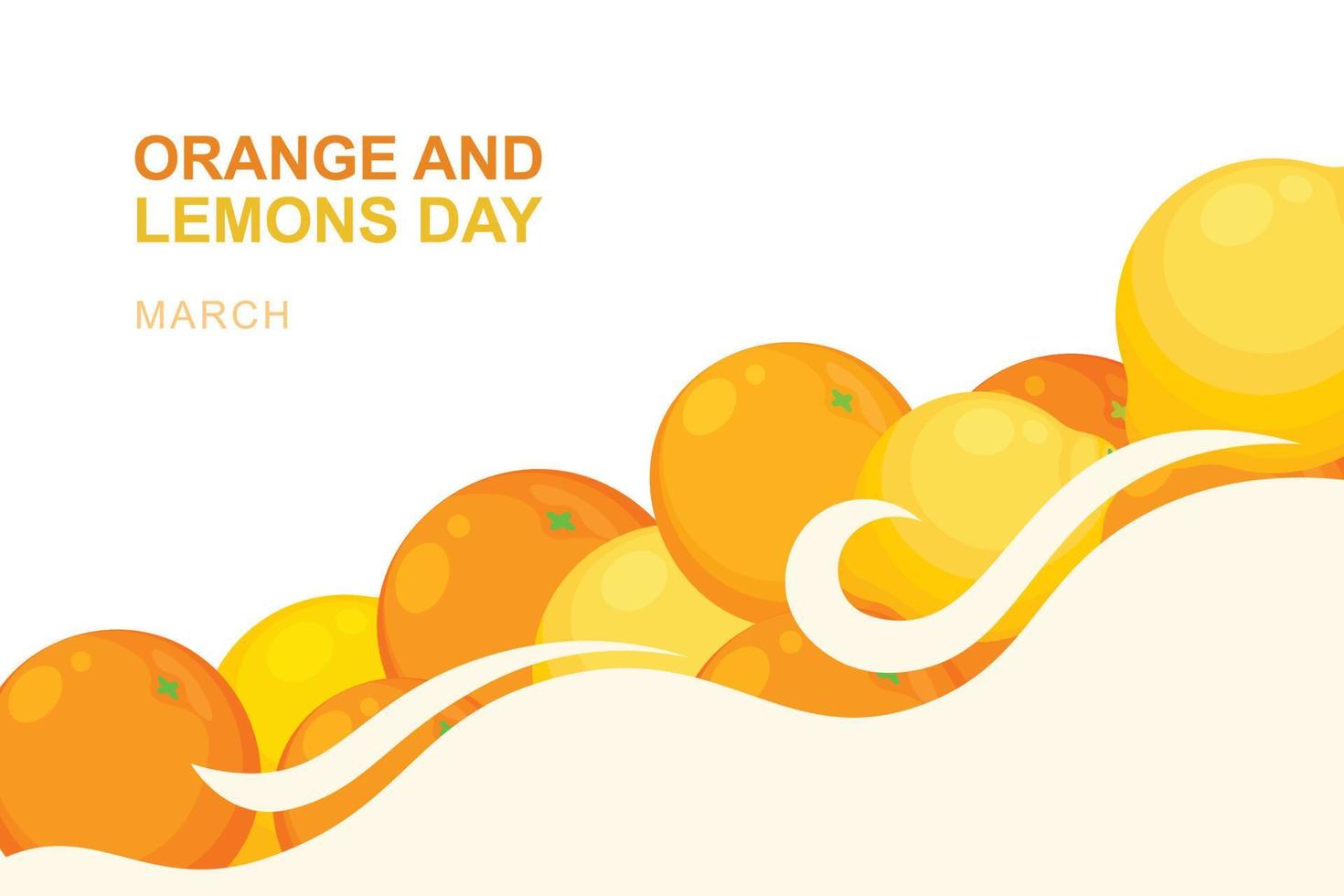 Orange And Lemons Day background. vector