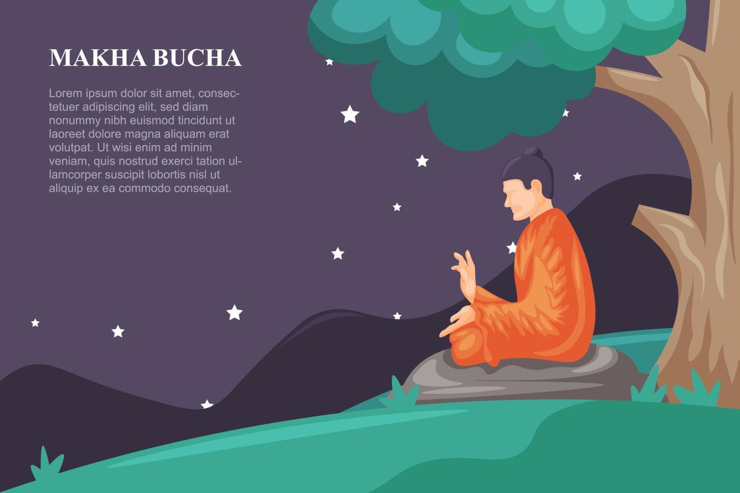 Makha Bucha background. vector