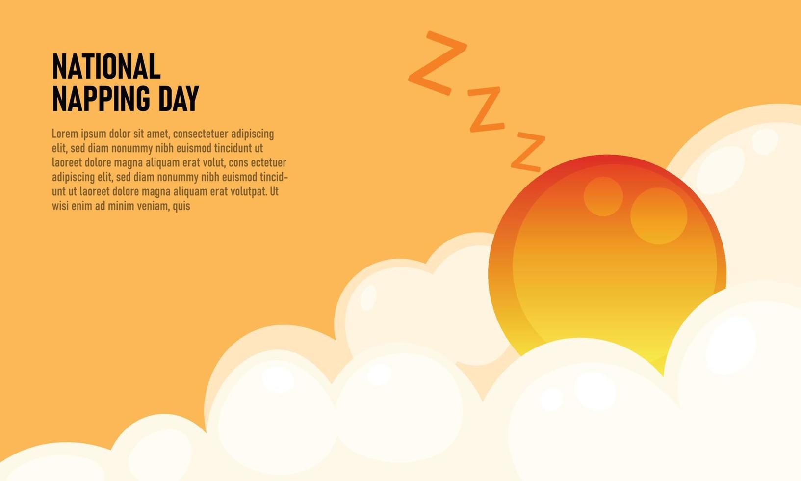 National Napping Day background. vector