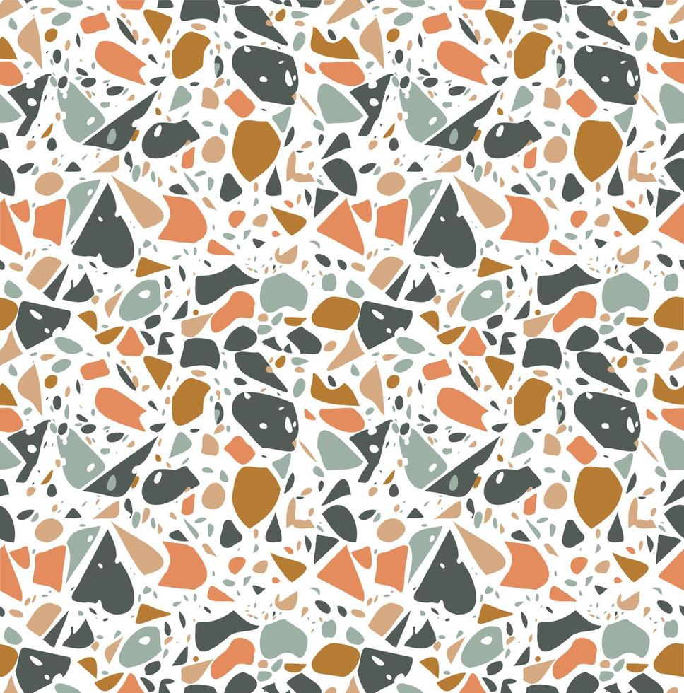 Colorful Terrazzo flooring seamless pattern background, minimalistic floor tile for interior decoration. vector