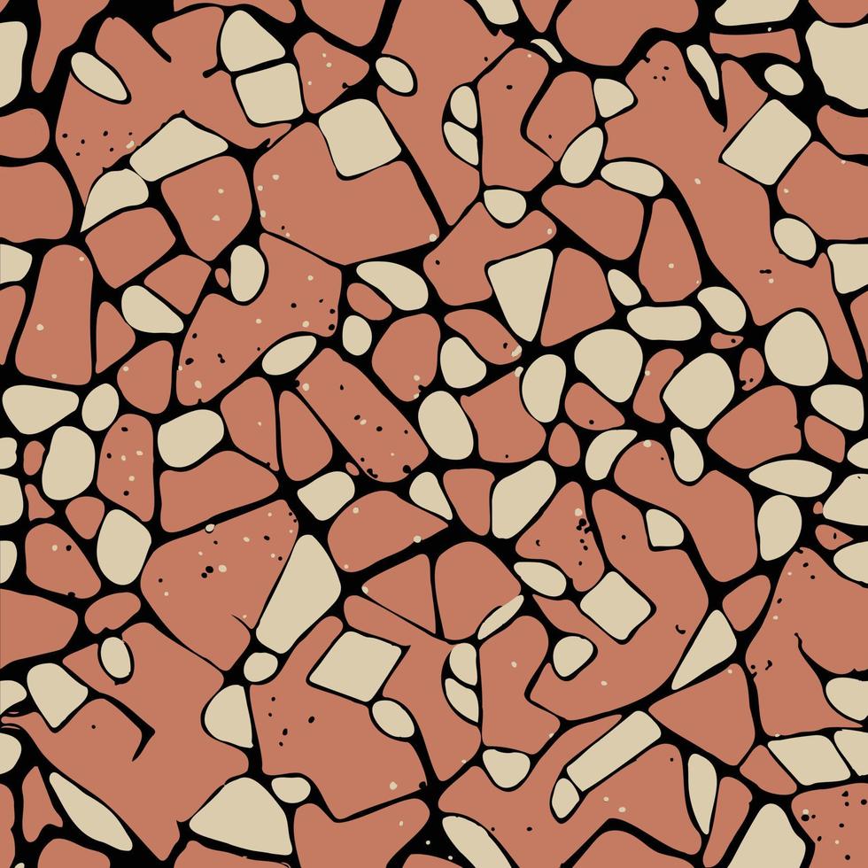 Orange Terrazzo flooring seamless pattern background vector