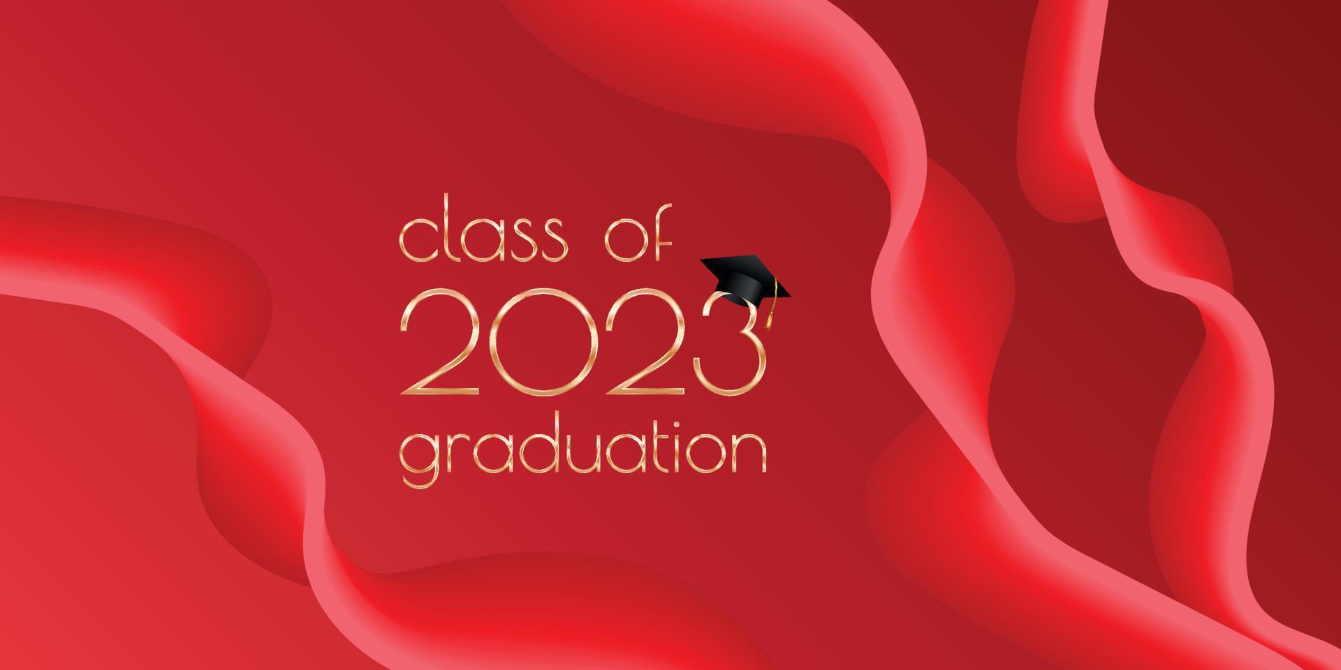 Class of 2023 graduation text design for cards, invitations or banner vector