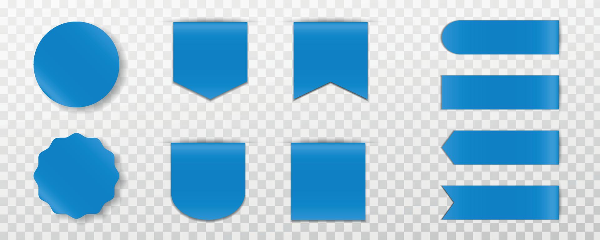 Set of blue premium label, badge or tag vector