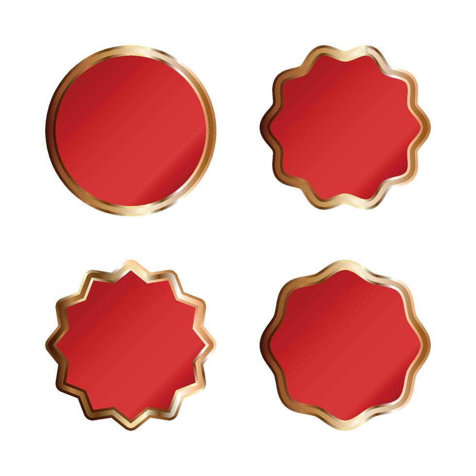 Set of red premium label, badge or tag vector