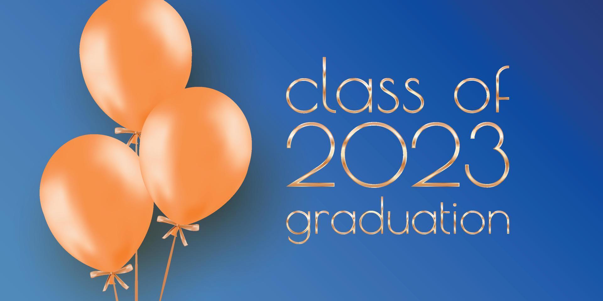 Class of 2023 graduation text design for cards, invitations or banner vector