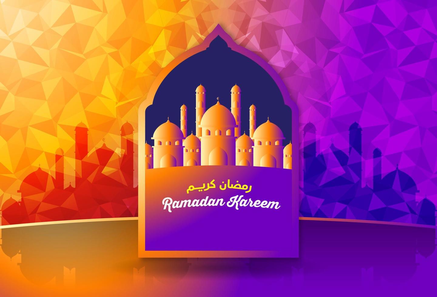 Ramadan Kareem design. on color background for Holy month Ramadan celebration. Calligraphy mean Ramadan Kareem vector