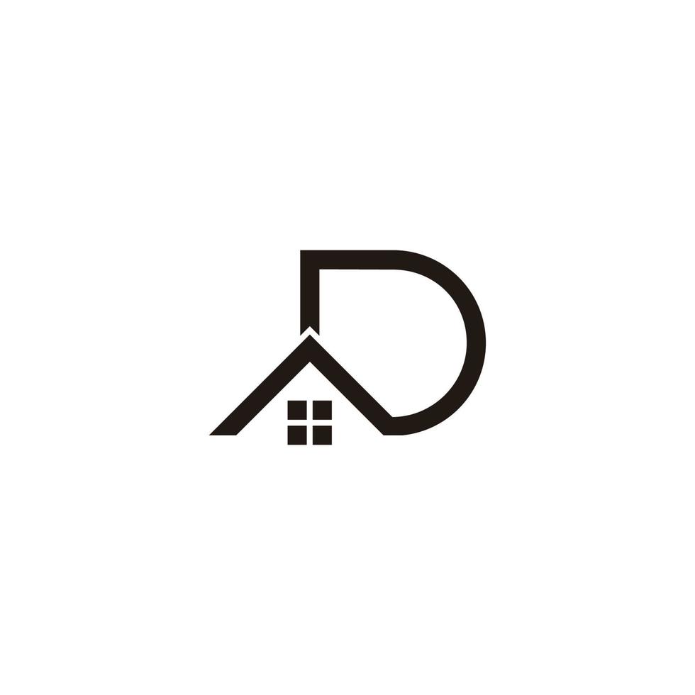 letter d home roof simple goemetric  logo vector