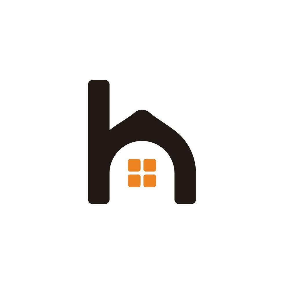 letter h lowercase simple home shape symbol vector