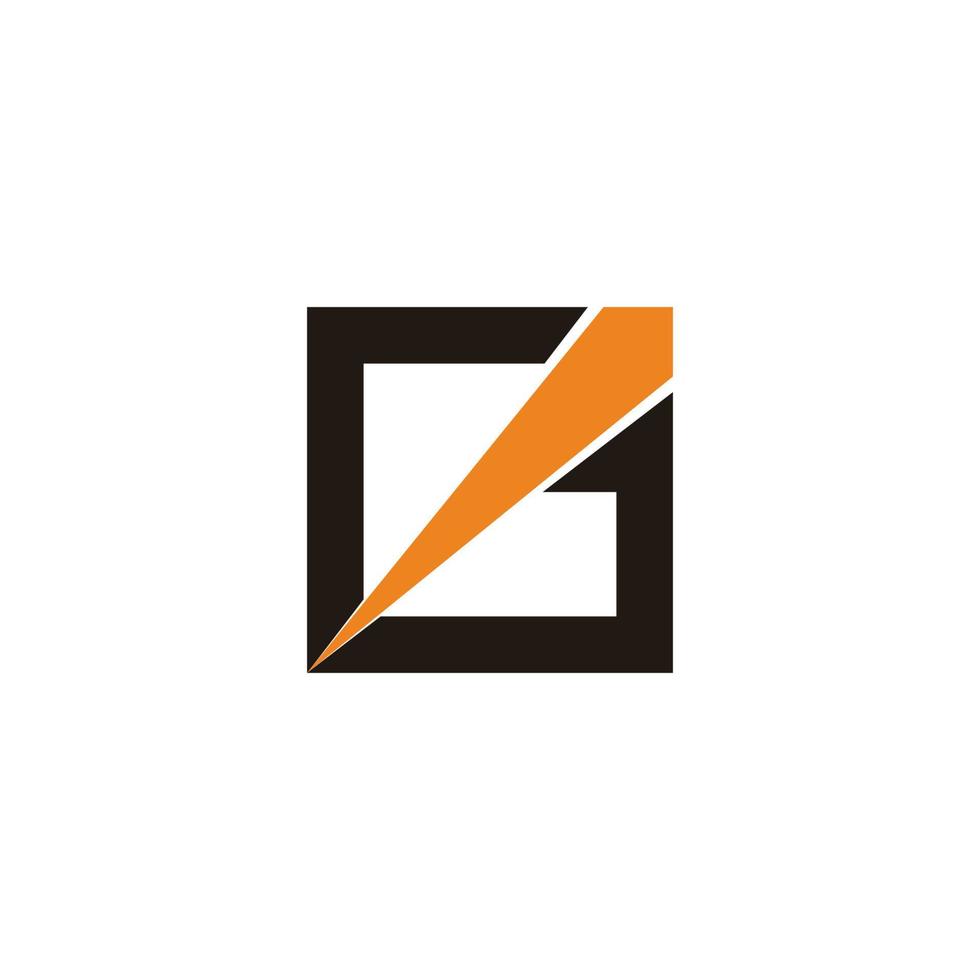 letter g square swoosh arrow geometric logo vector