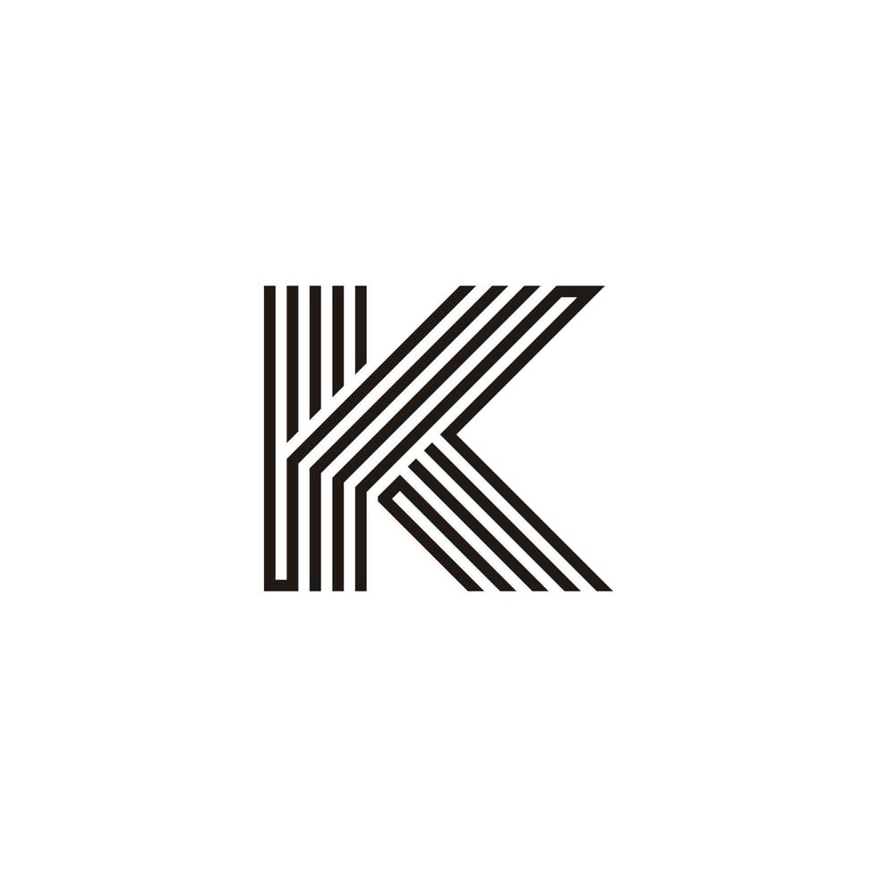 letter yk stripes linked line logo vector