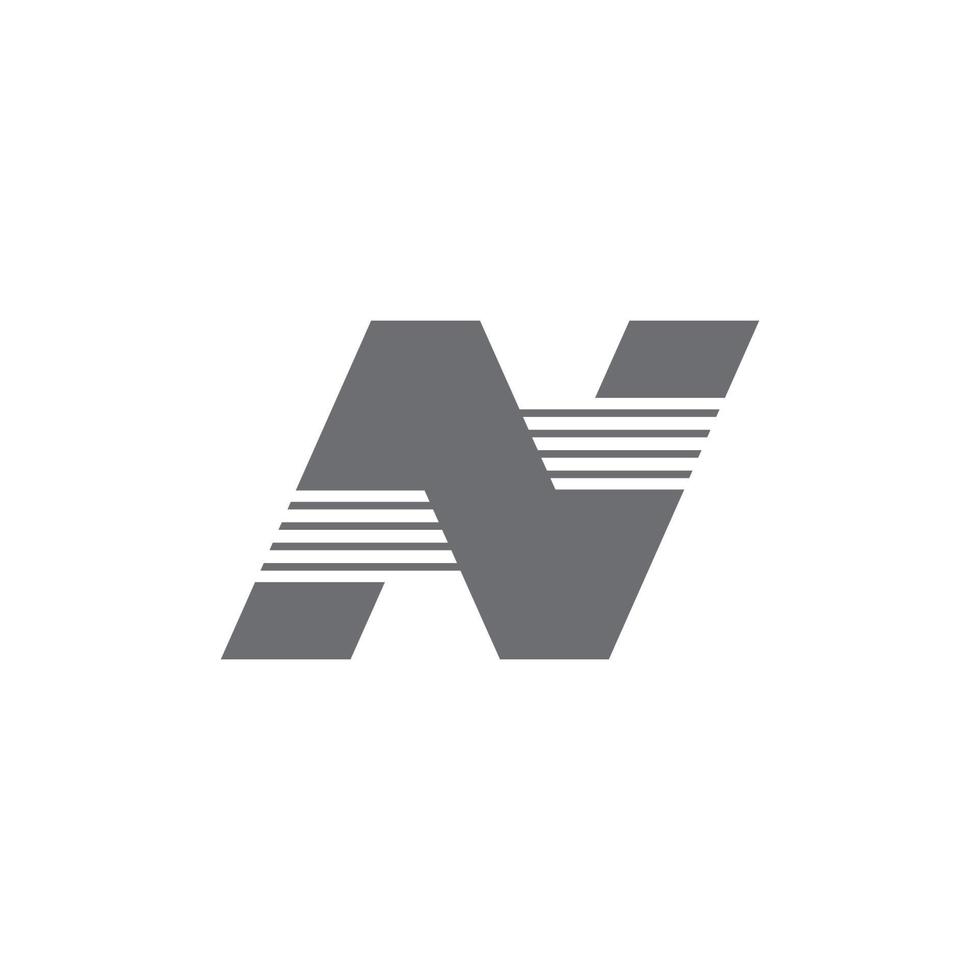 letter n av stripes geometric logo vector