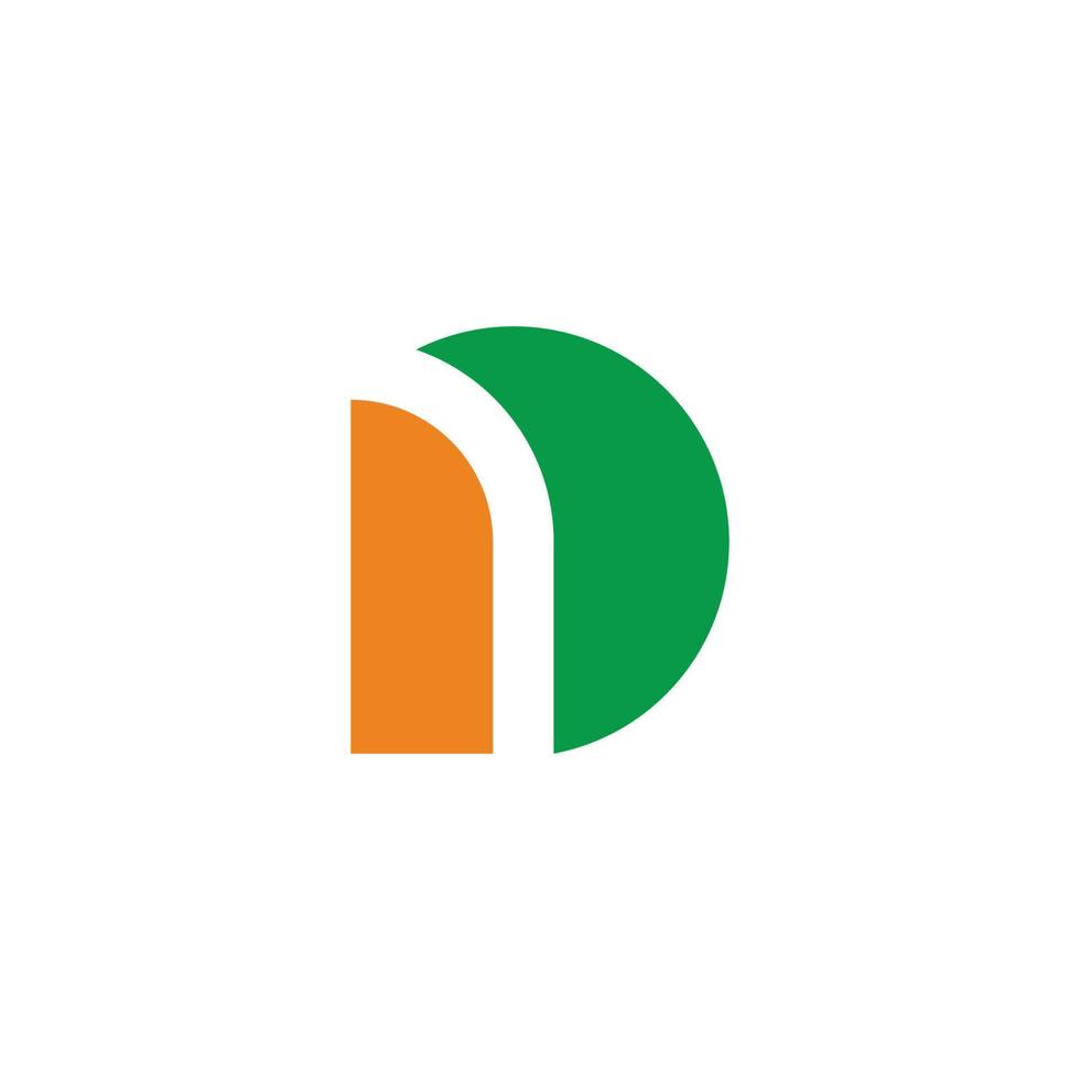 simple colorful letter d geometric logo vector