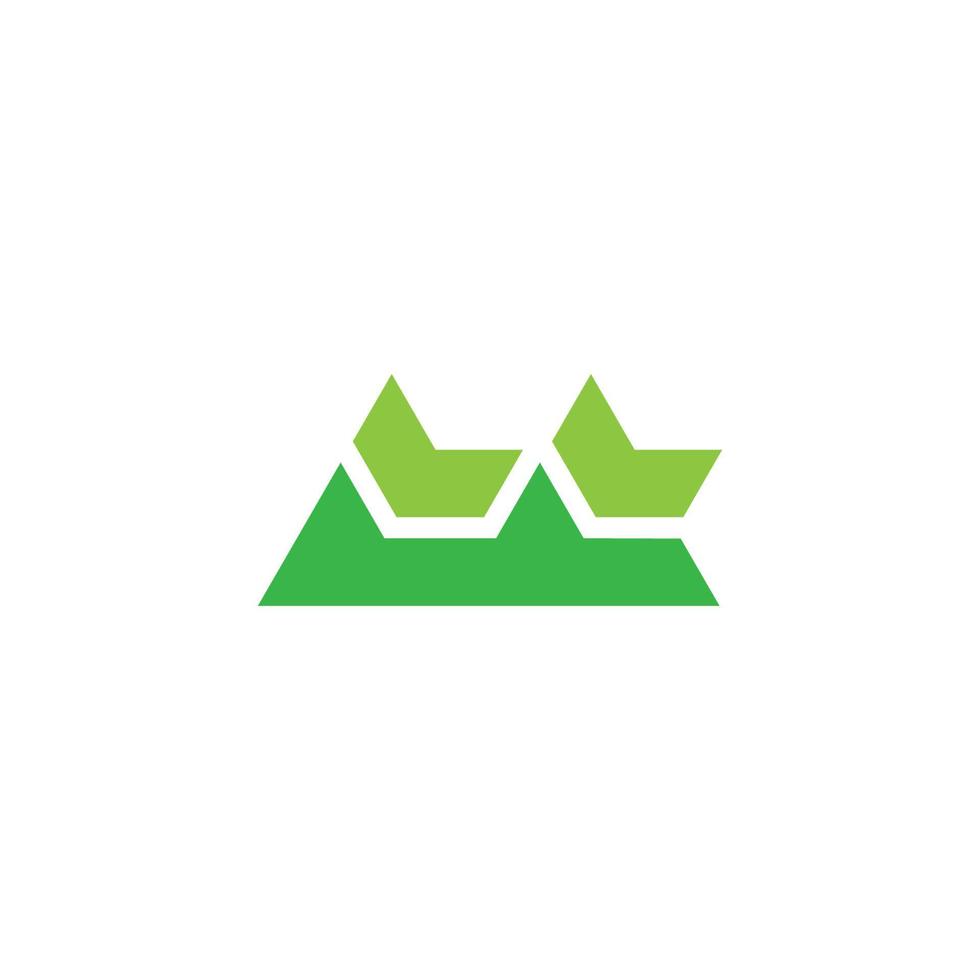 triangle green mountain arrows letter m simple geometric logo vector