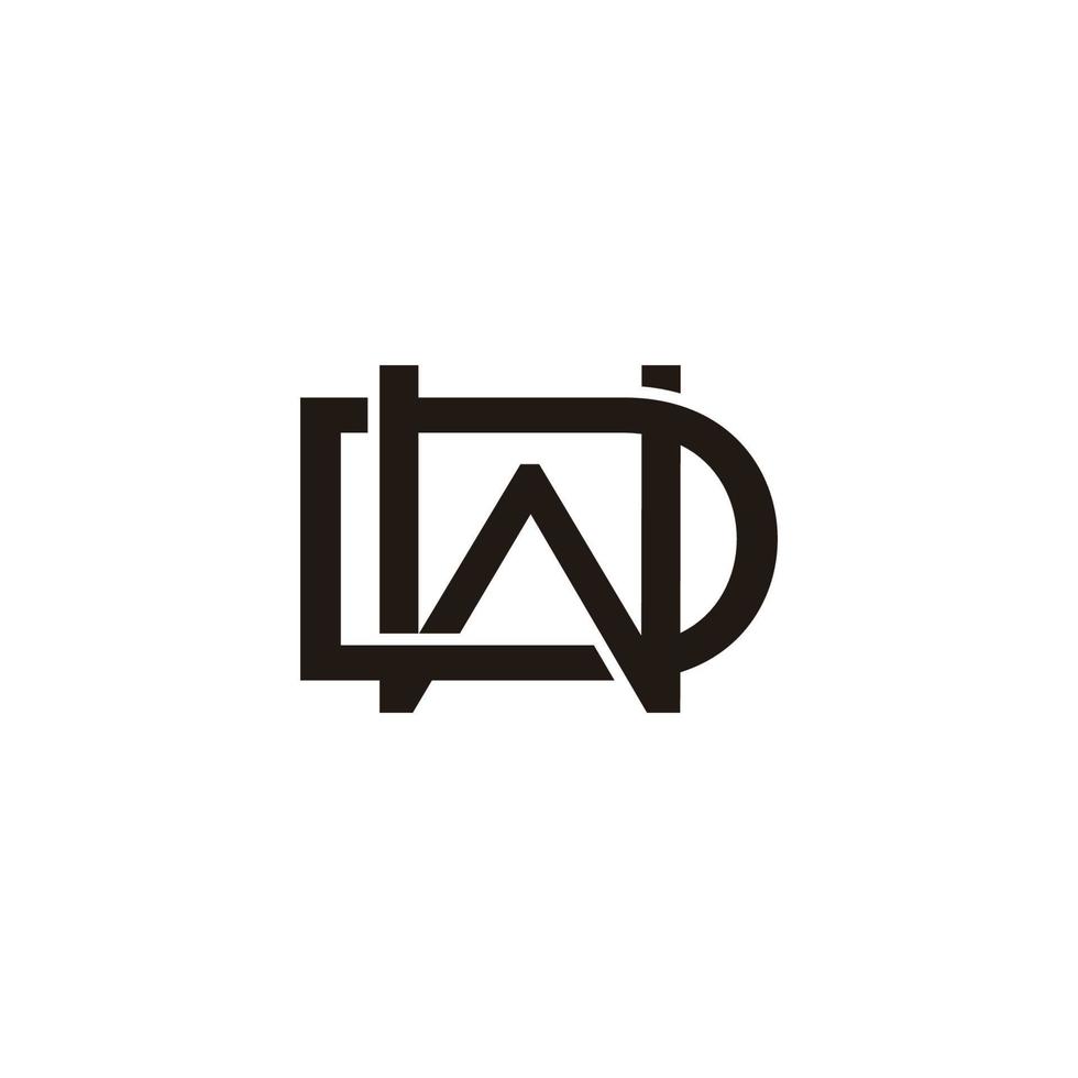 letter wd simple linked overlap 3d flat logo vector