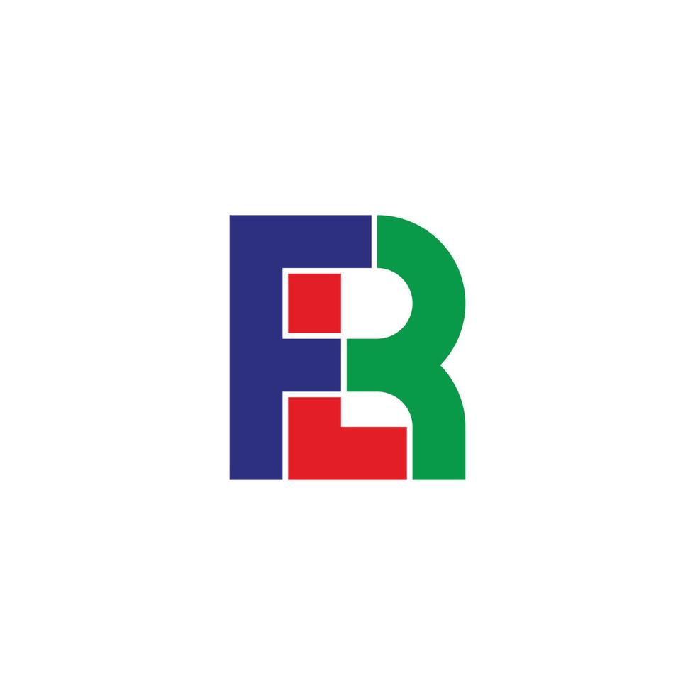 letter flr simple geometric logo vector