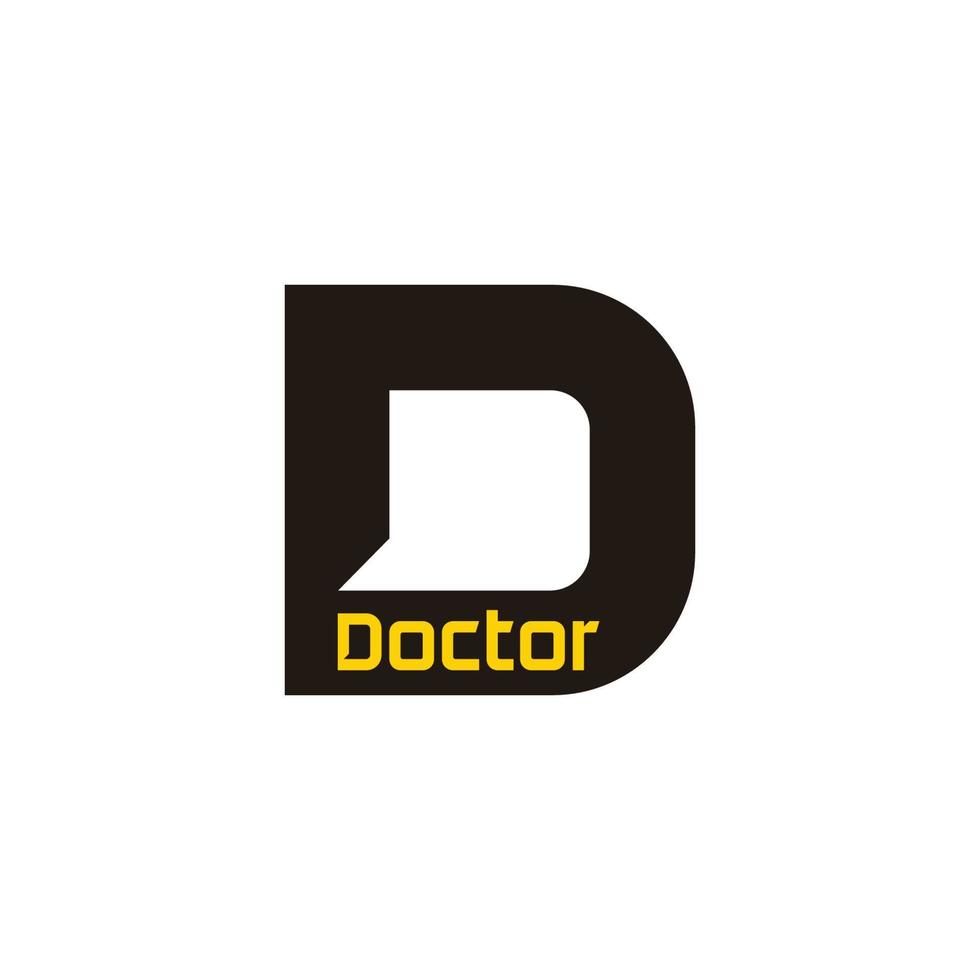 letter d doctor talk symbol logo vector