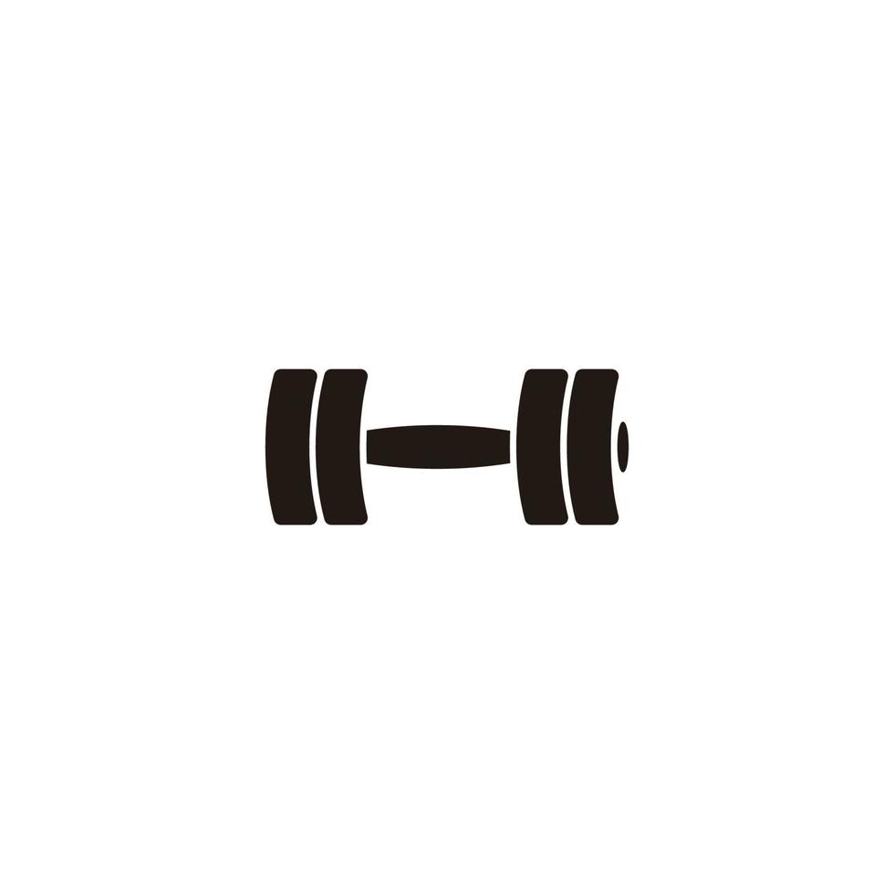 simple geometric dumbbell symbol icon vector