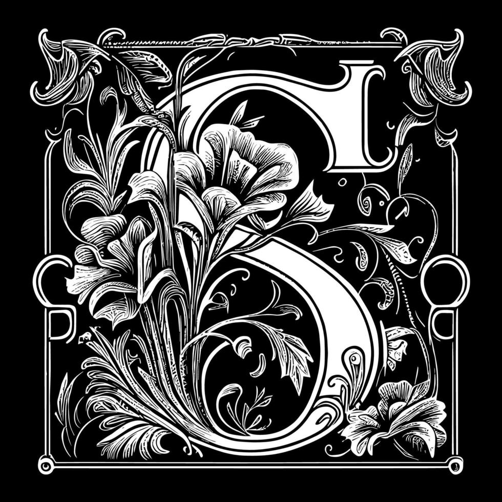letra s floral ornamento logo es un hermosa y intrincado diseño ese caracteristicas delicado floral elementos a crear un único y elegante marca imagen vector