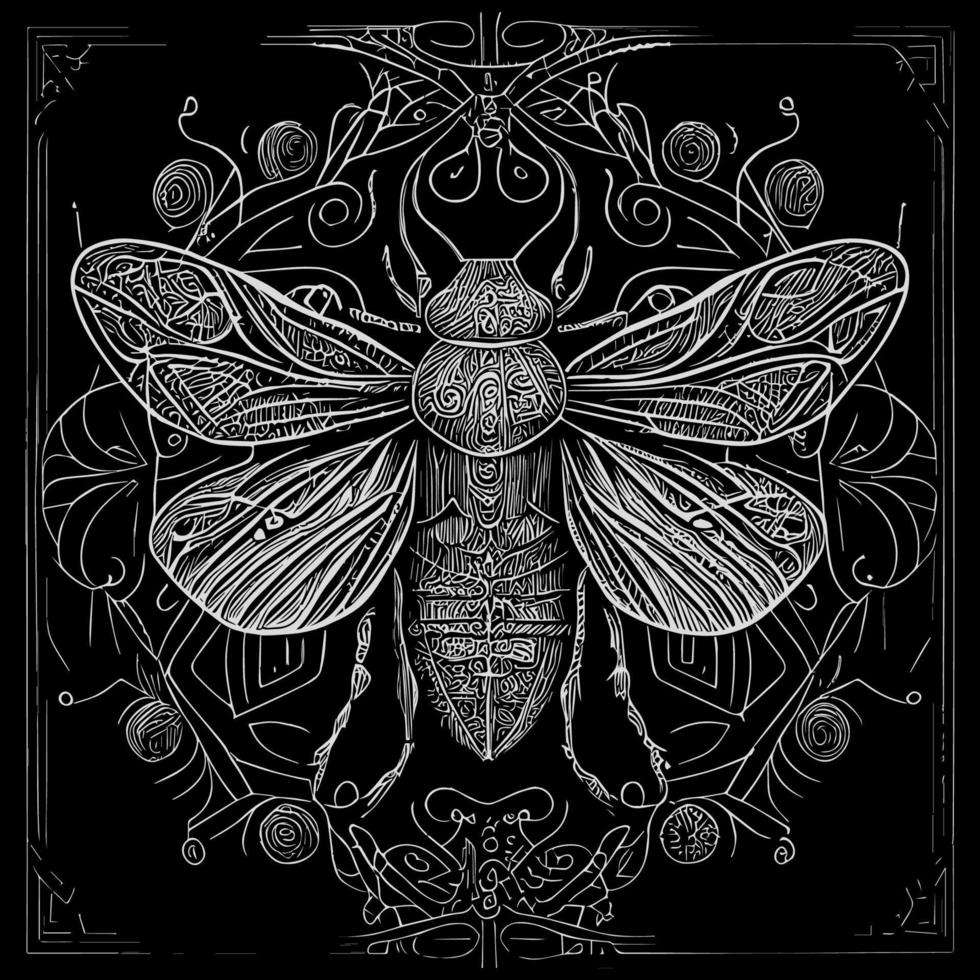 The death's head moth illustration in line art is a strikingly beautiful and intricate representation of this iconic species, capturing its unique features and patterns with precise lines and shading vector