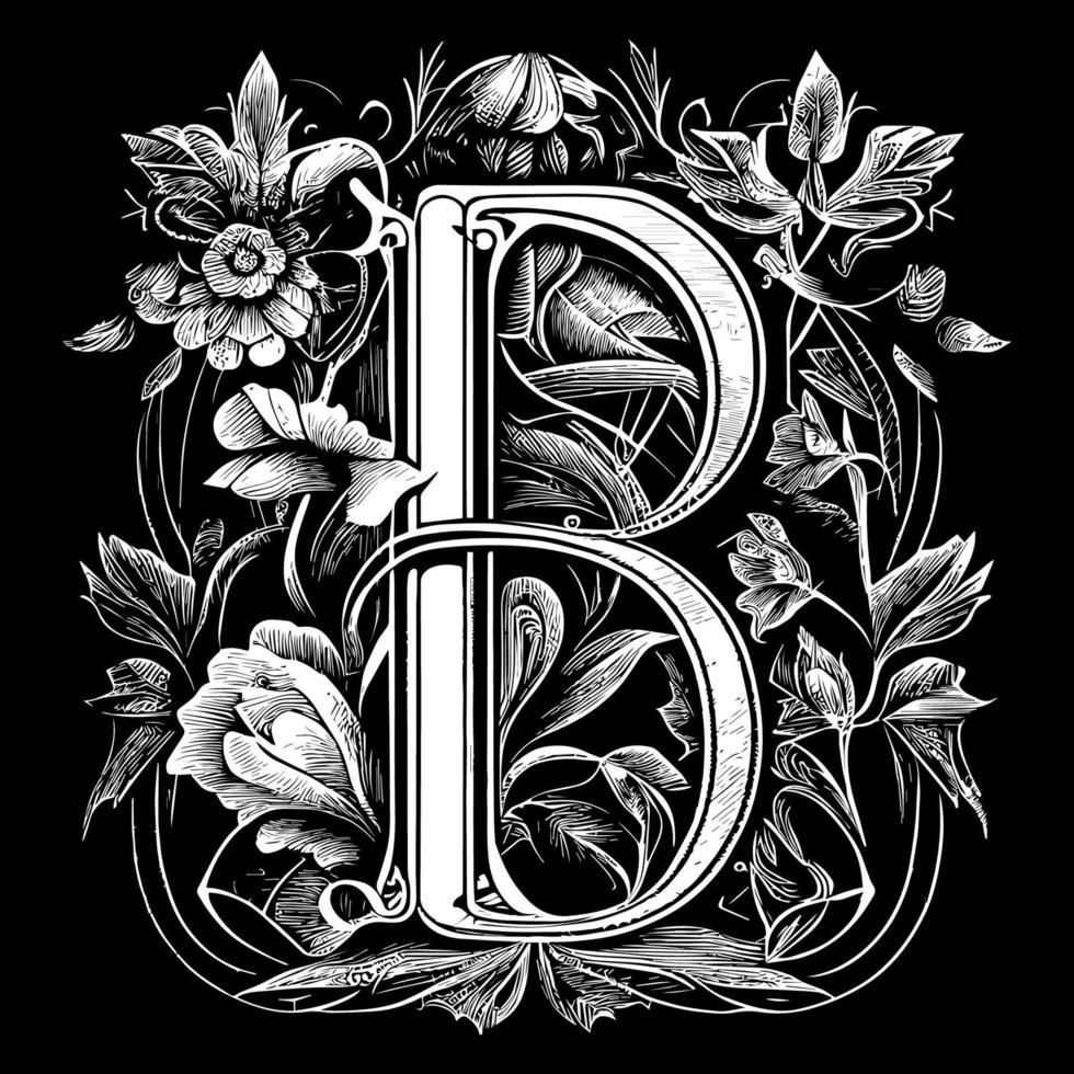 Letter B floral ornament logo is a beautiful and intricate design ...